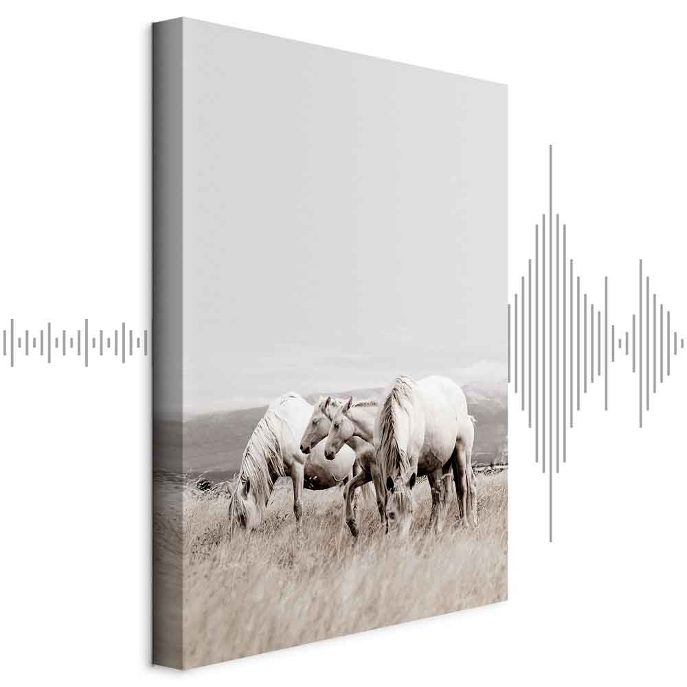 Leinwandbild - White Horses (1 Part) Vertical