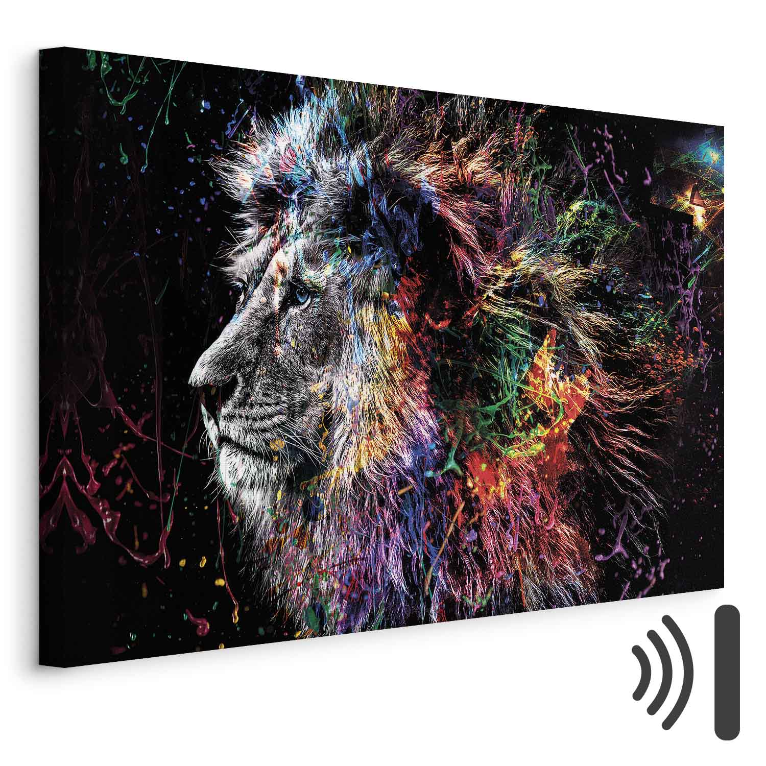 Leinwandbild - Crazy Lion (1 Part) Wide