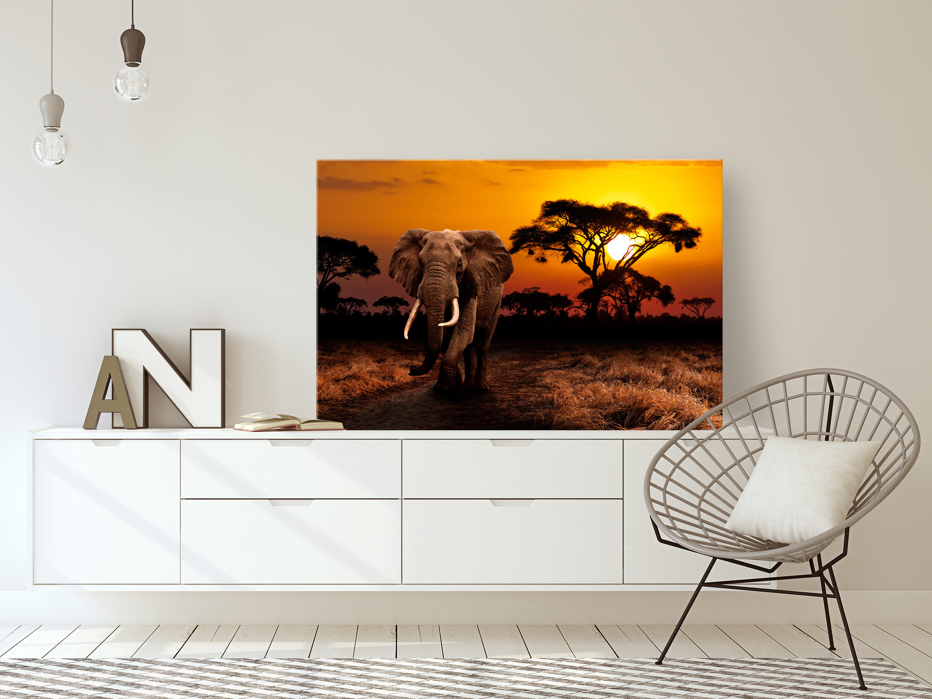 Afrika Bild XXL Wüste Tier Wand Leinwandbild Wanbilder tlg Elefant eBay | Bild Vlies 1