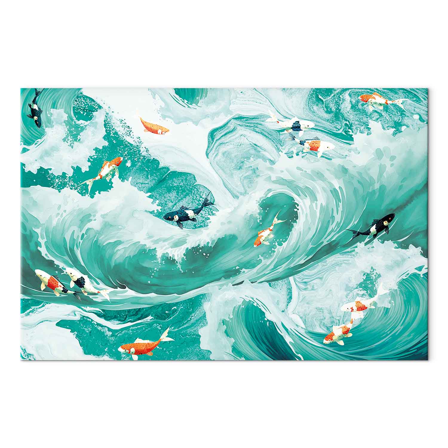 Leinwandbild - Fish and waves