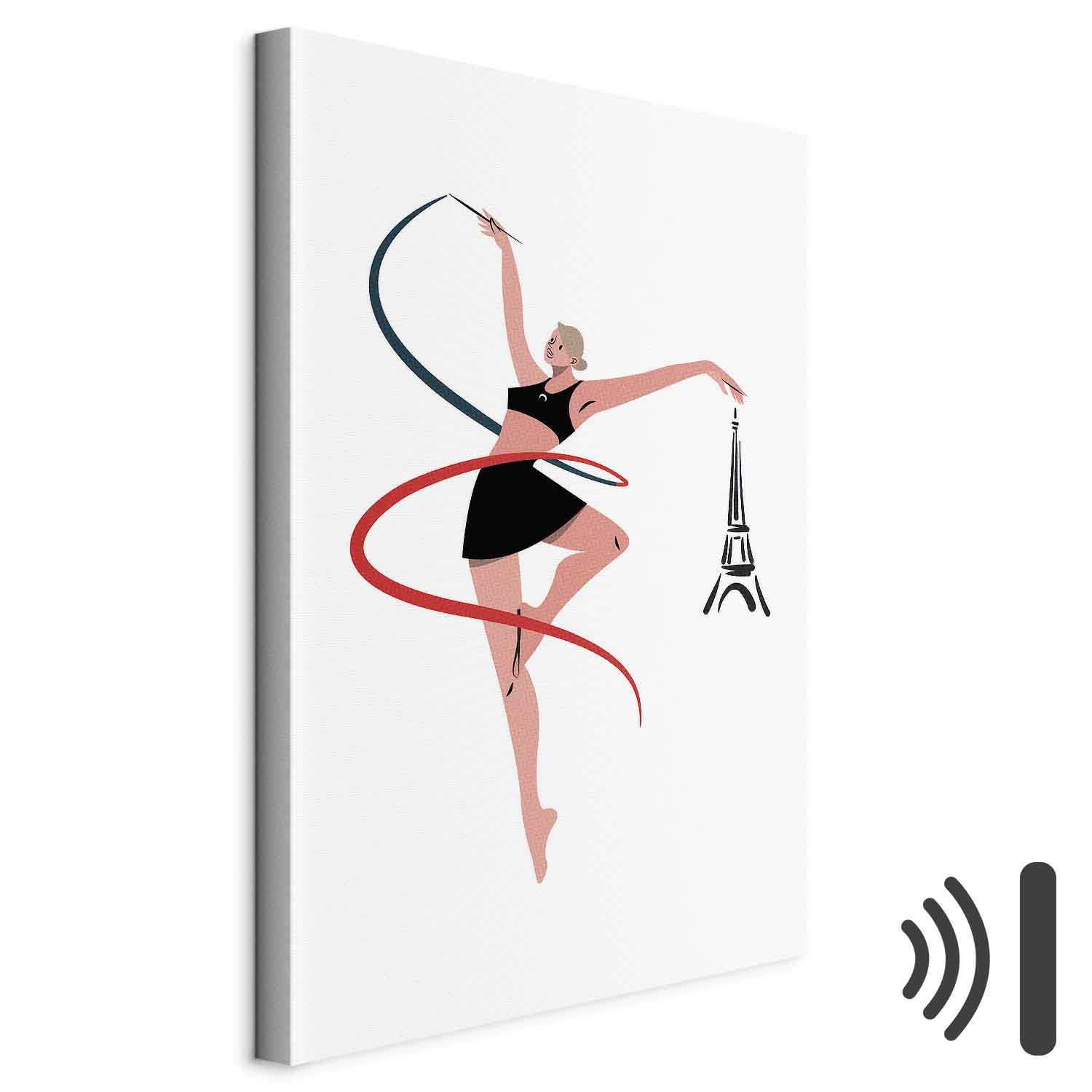 Leinwandbild - Rhythmic Gymnastics - Illustration of a Woman With a Ribbon