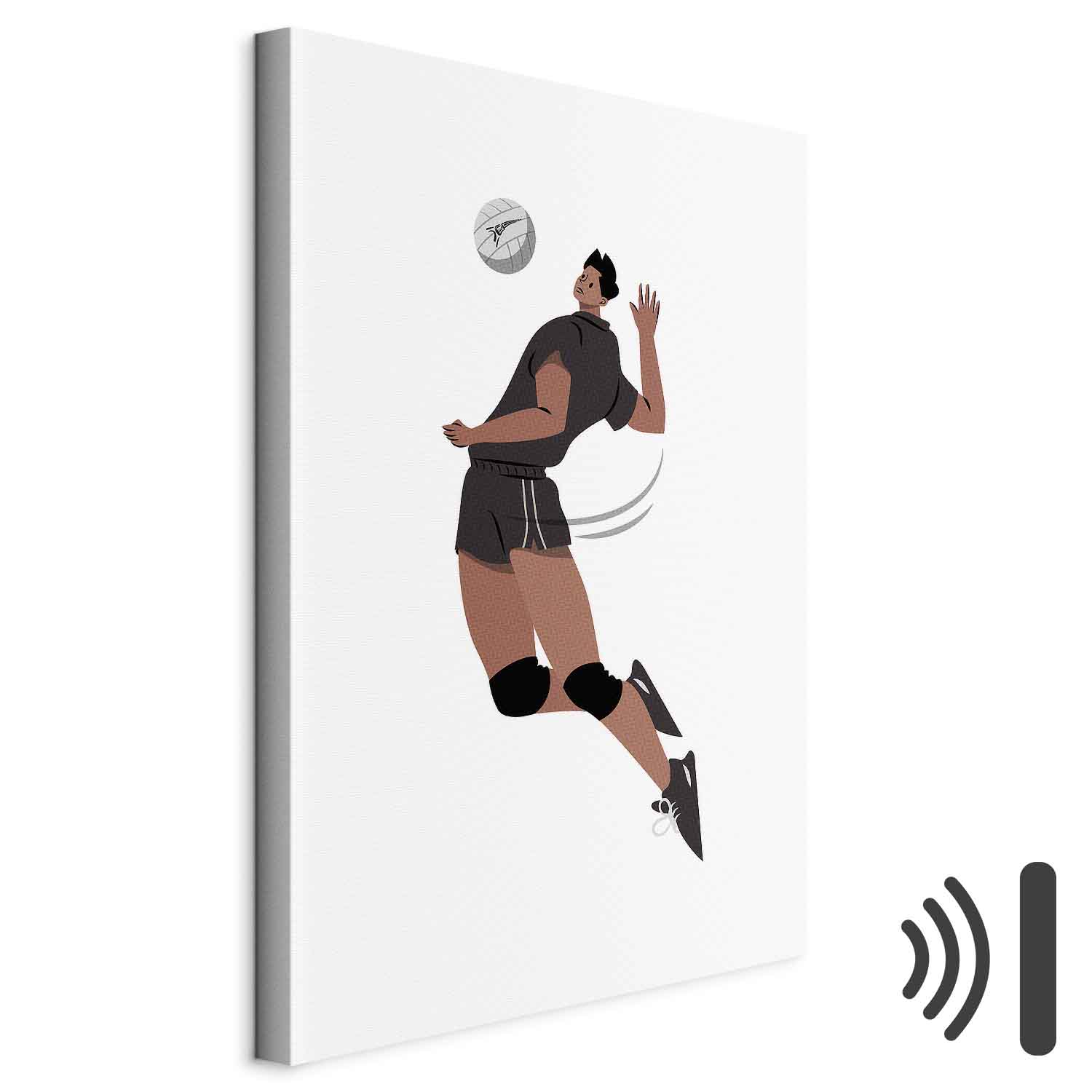 Leinwandbild - Volleyball Player on a White Background - Illustration