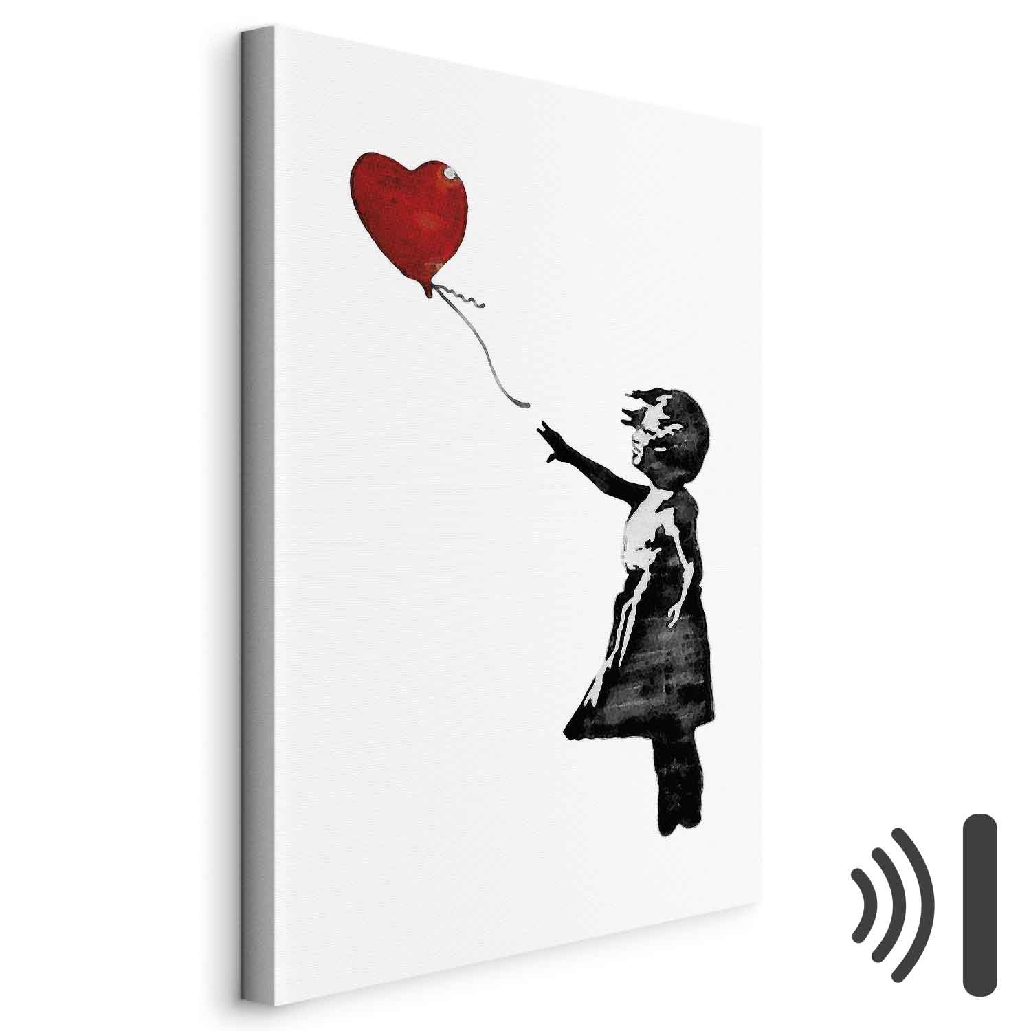 Leinwandbild - Banksy: Girl with Balloon (1 Part) Vertical