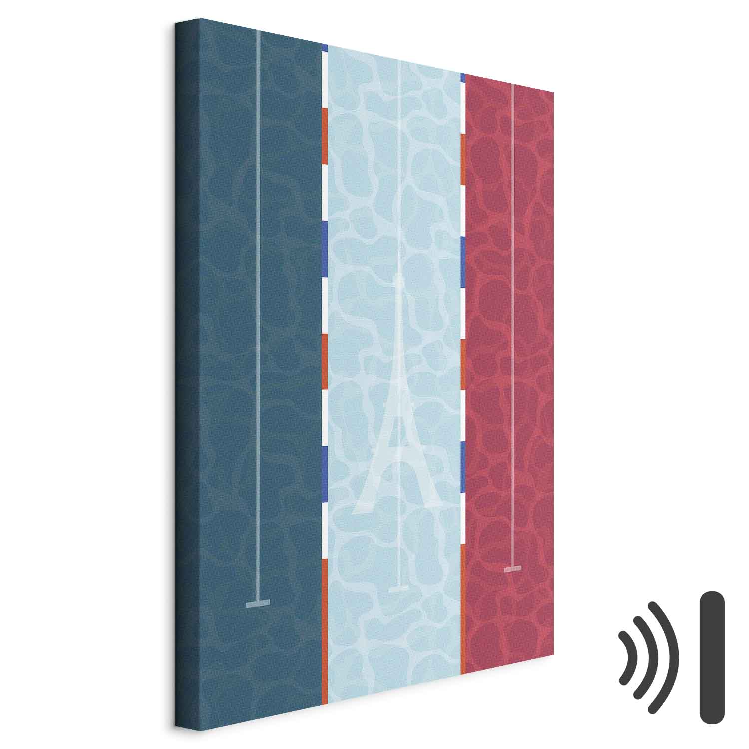Leinwandbild - Graphic Illustration of a Swimming Pool Against the Backdrop of the French Flag