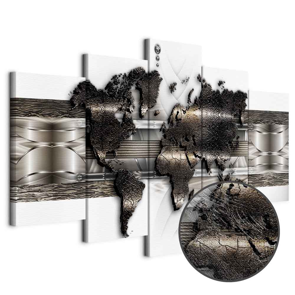 Leinwandbild - Metal World Map II