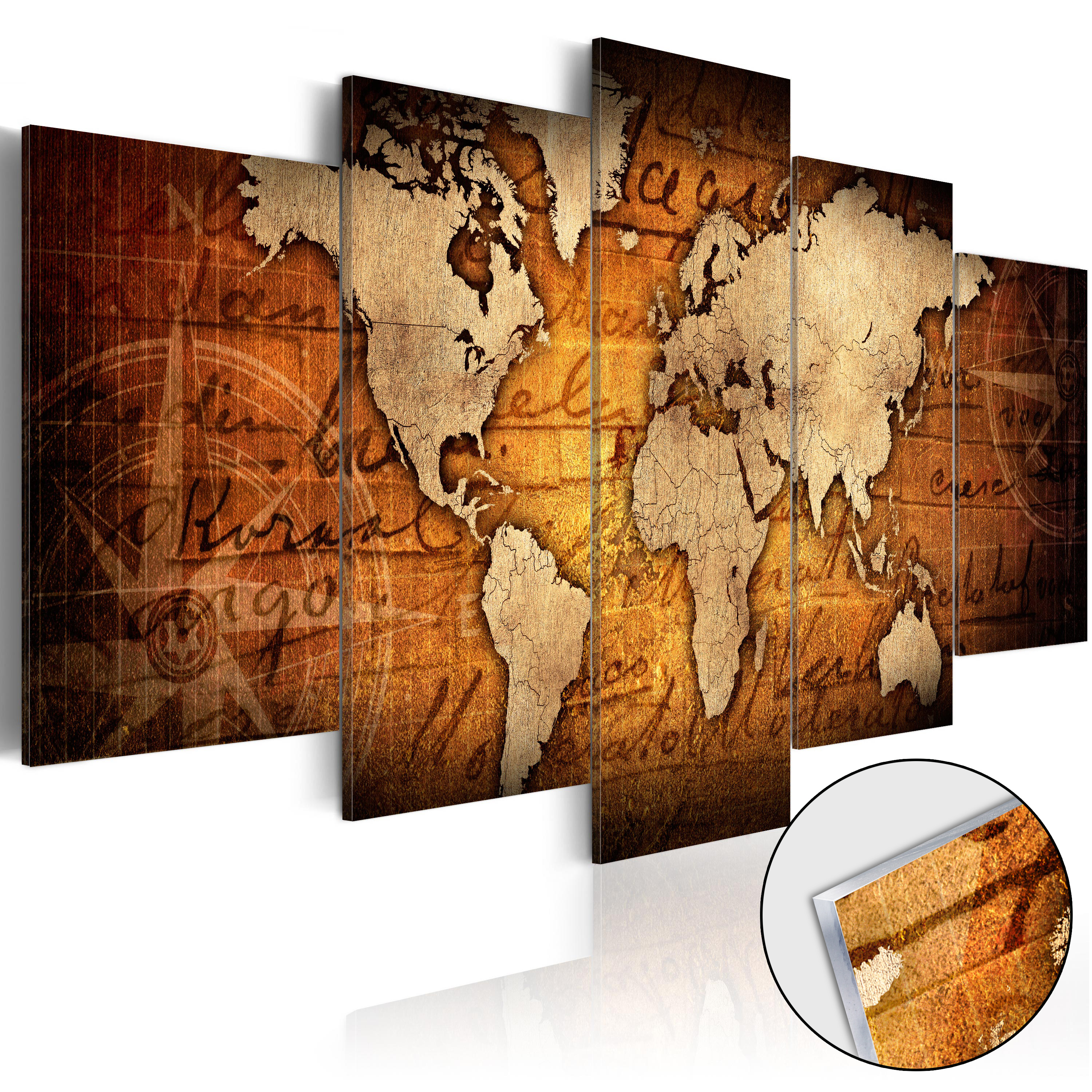 Acrylglasbild - Bronze map I