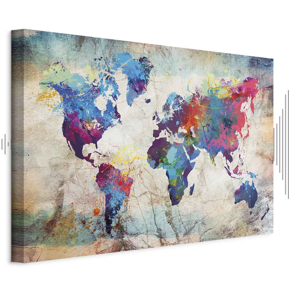 Leinwandbild - World Map: Colourful Madness