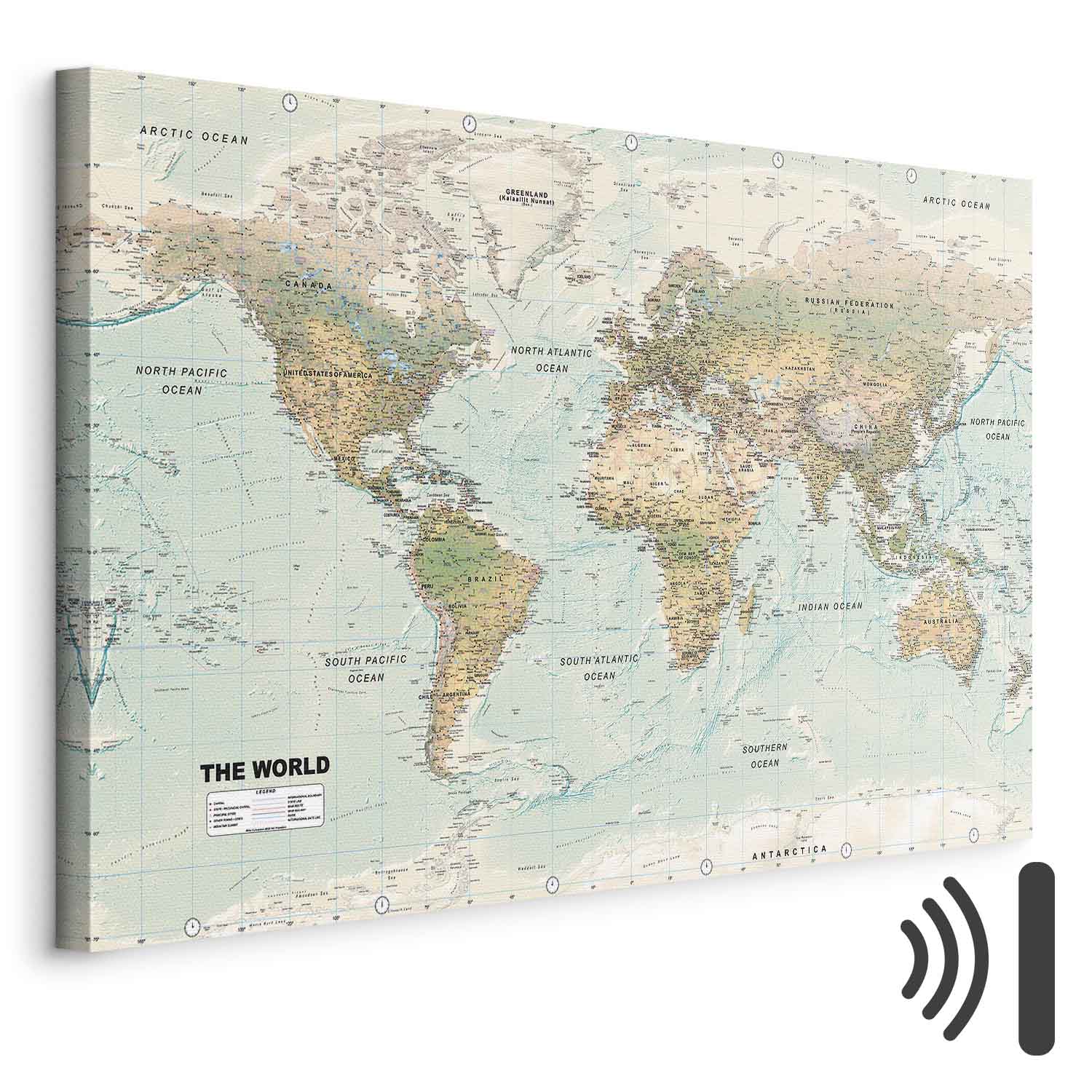 Leinwandbild - World Map: Beautiful World