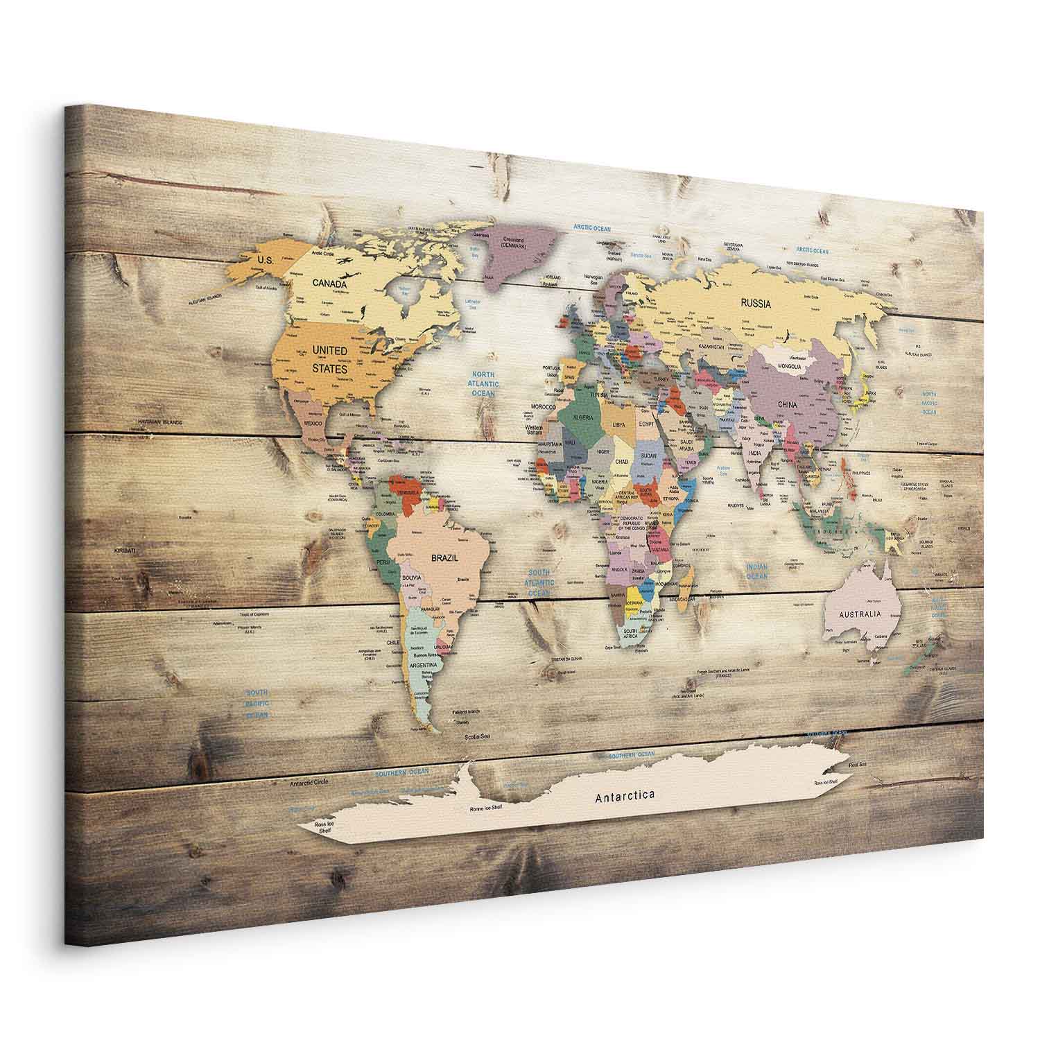 Leinwandbild - World Map: Colourful Continents