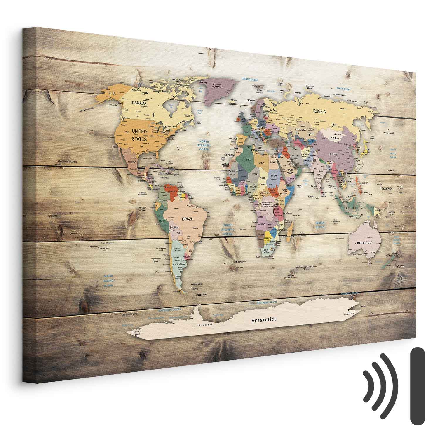 Leinwandbild - World Map: Colourful Continents