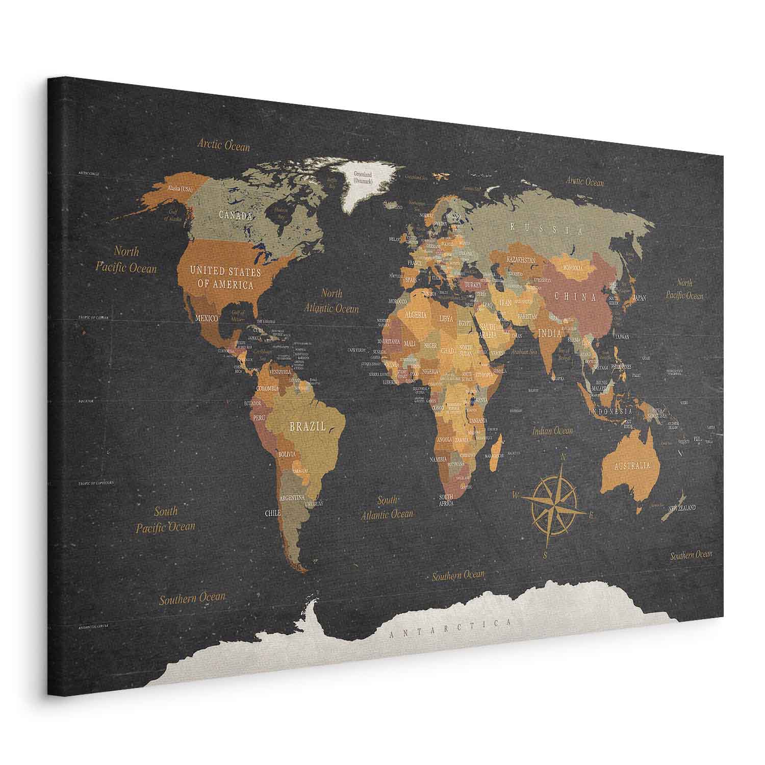Leinwandbild - World Map: Secrets of the Earth