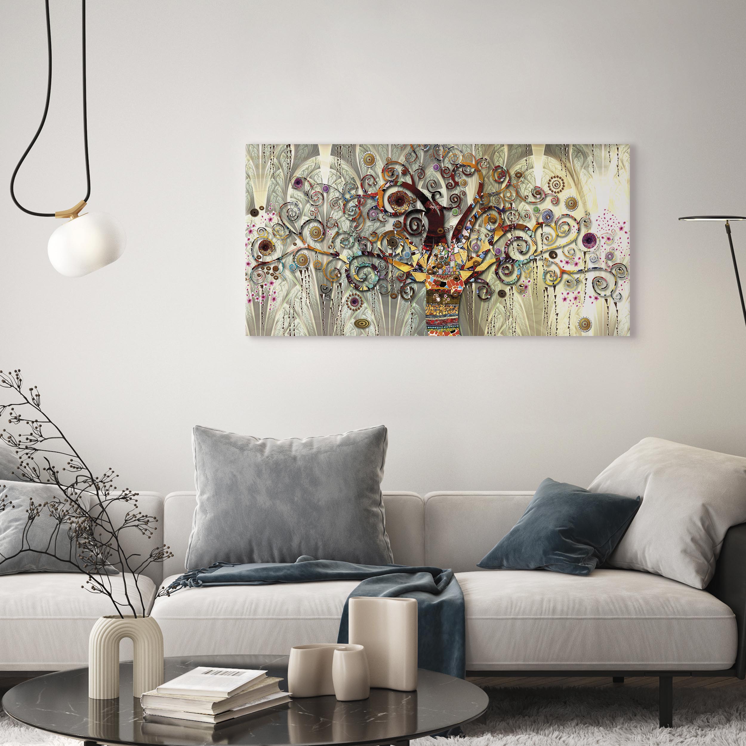 Gustav Klimt Baum des Lebens Vlies Leinwandbild 1 tlg Wandbilder XXL Baum Kunst