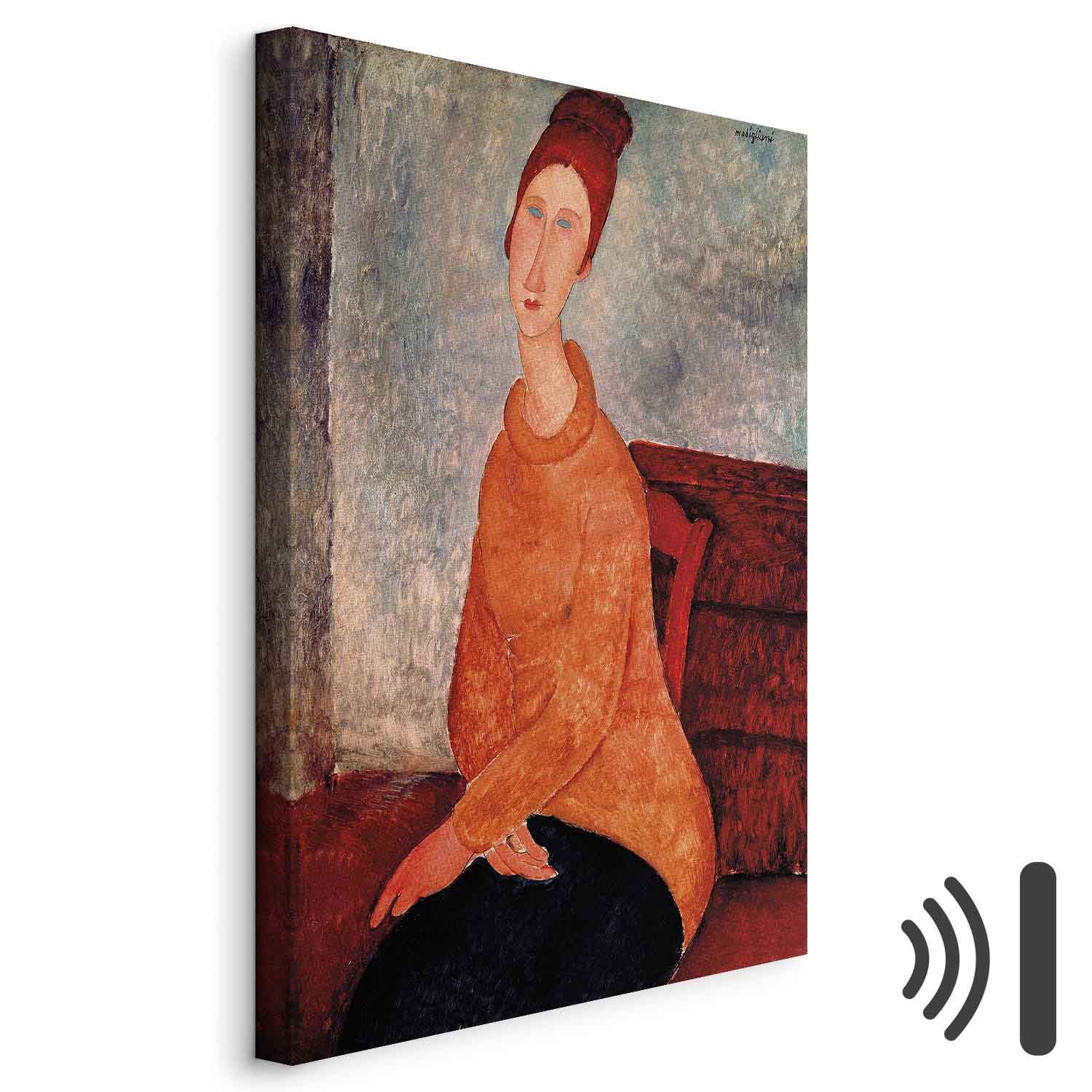 Leinwandbild - Amedeo Modigliani – Jeanne Hebuterne in a Yellow Sweater