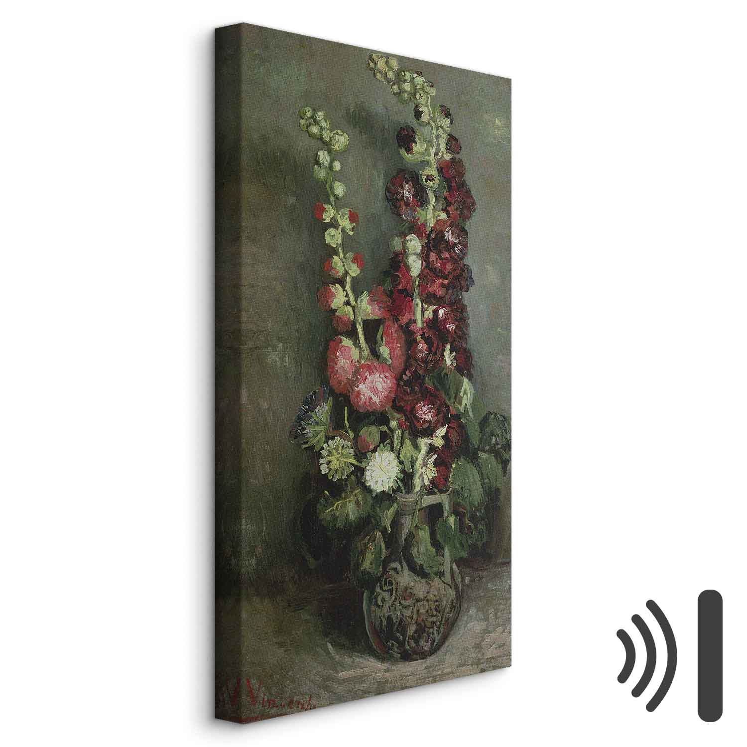 Leinwandbild - Vincent Van Gogh – Vase of Hollyhocks