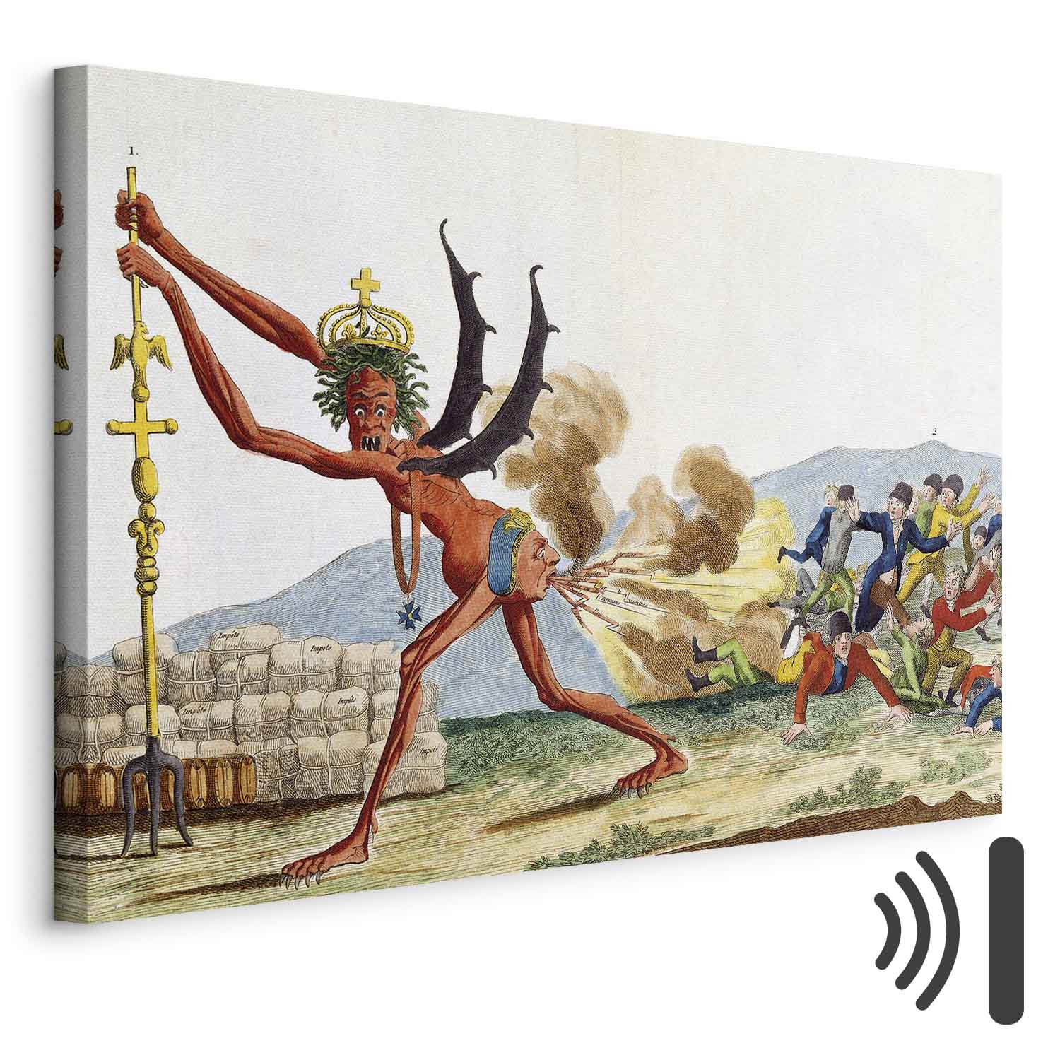 Leinwandbild - Jacques-Louis David – Caricature of the English Government