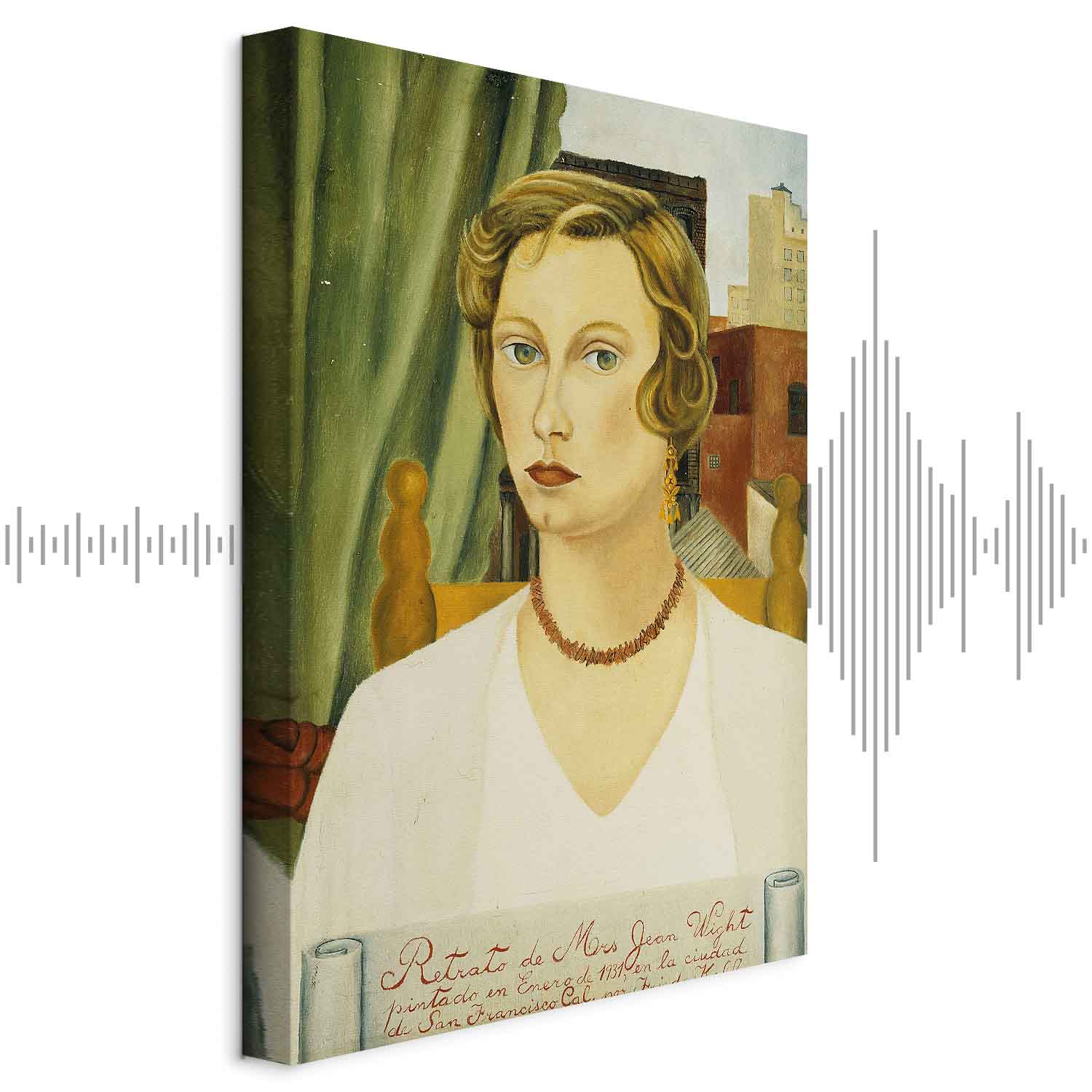 Leinwandbild - Frida Kahlo – Portrait of Mrs. Jean Wight