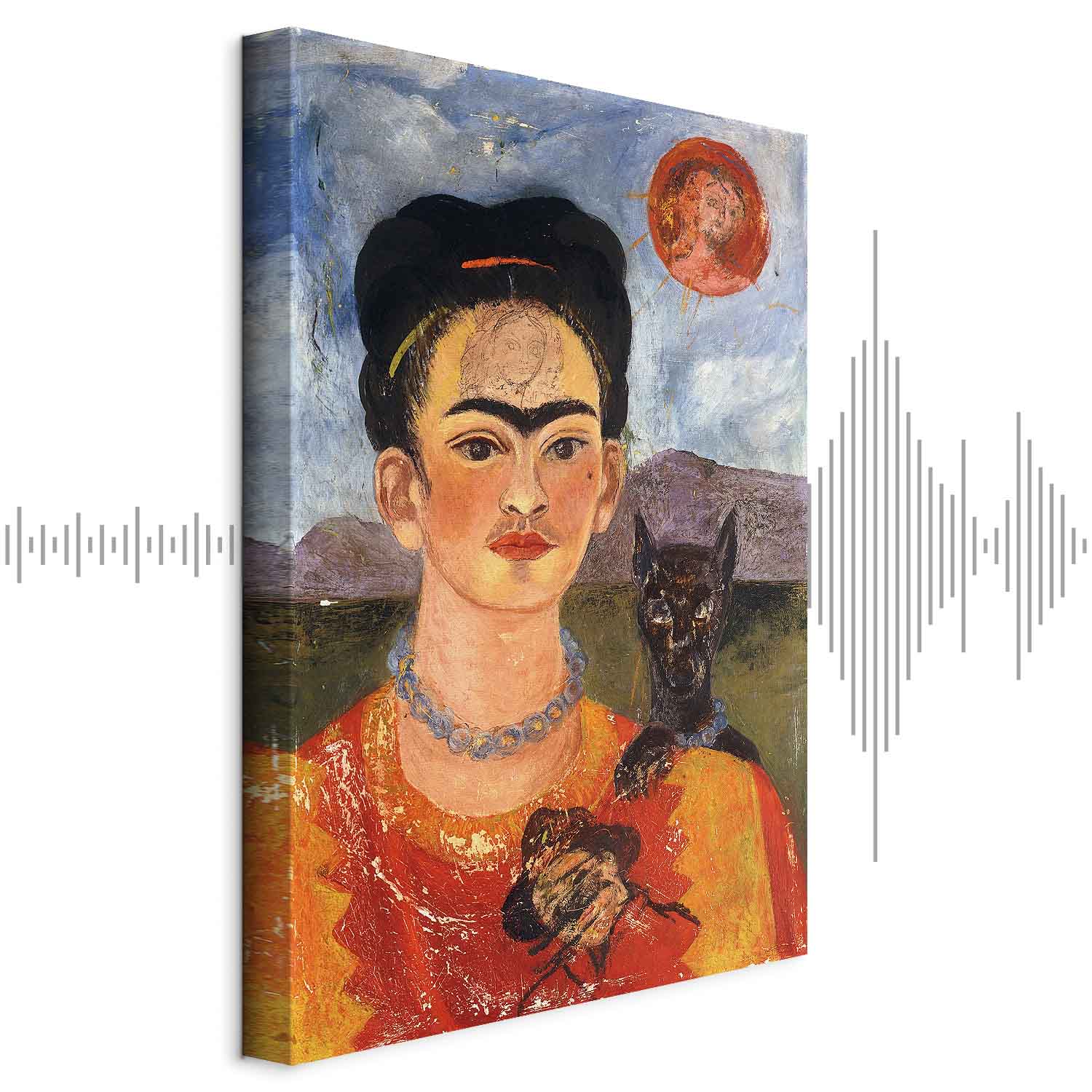 Leinwandbild - Frida Kahlo – Self-Portrait with Diego on My Breast