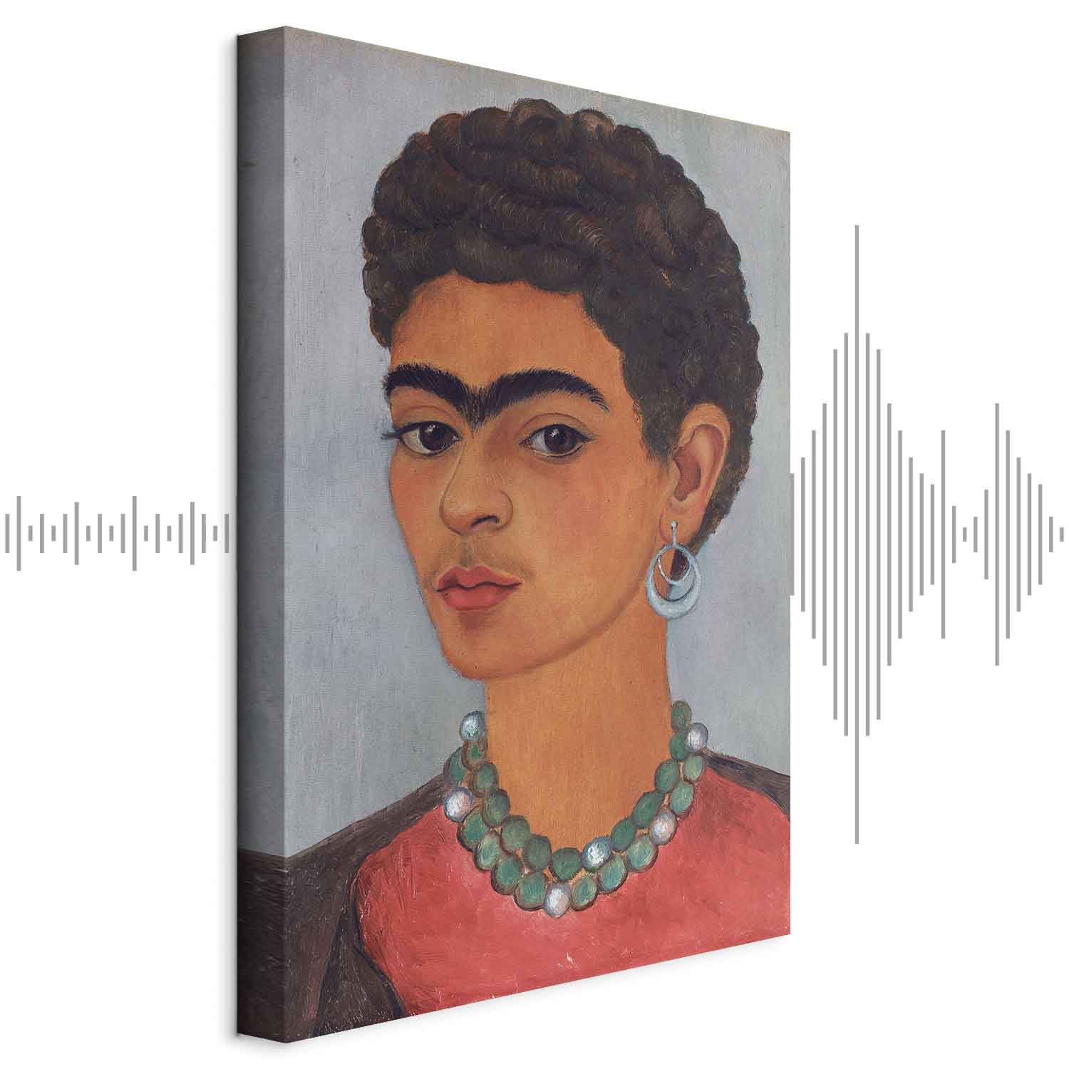 Leinwandbild - Frida Kahlo – Self-Portrait with Curly Hair
