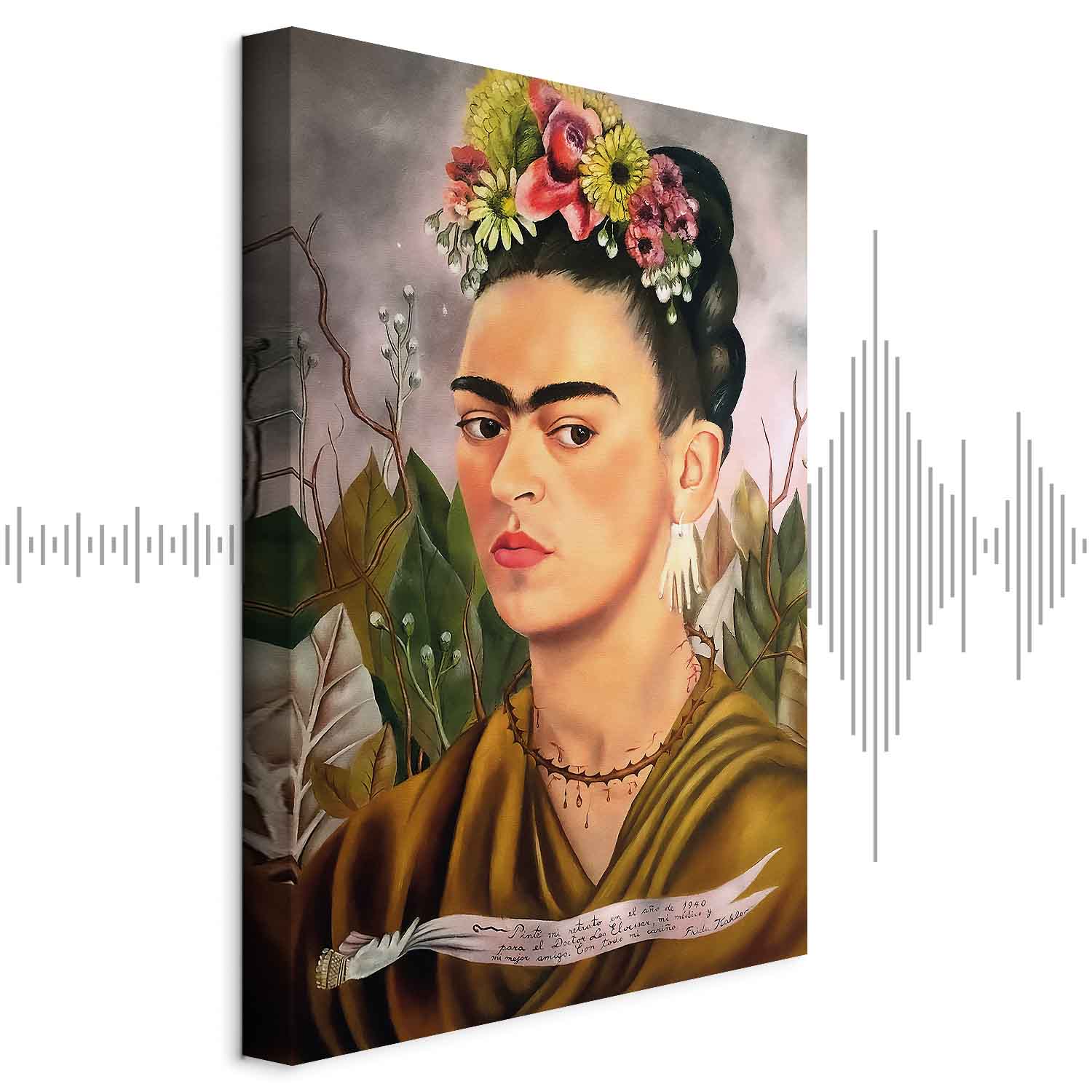 Leinwandbild - Frida Kahlo – Self-Portrait Dedicated to Dr. Eloesser