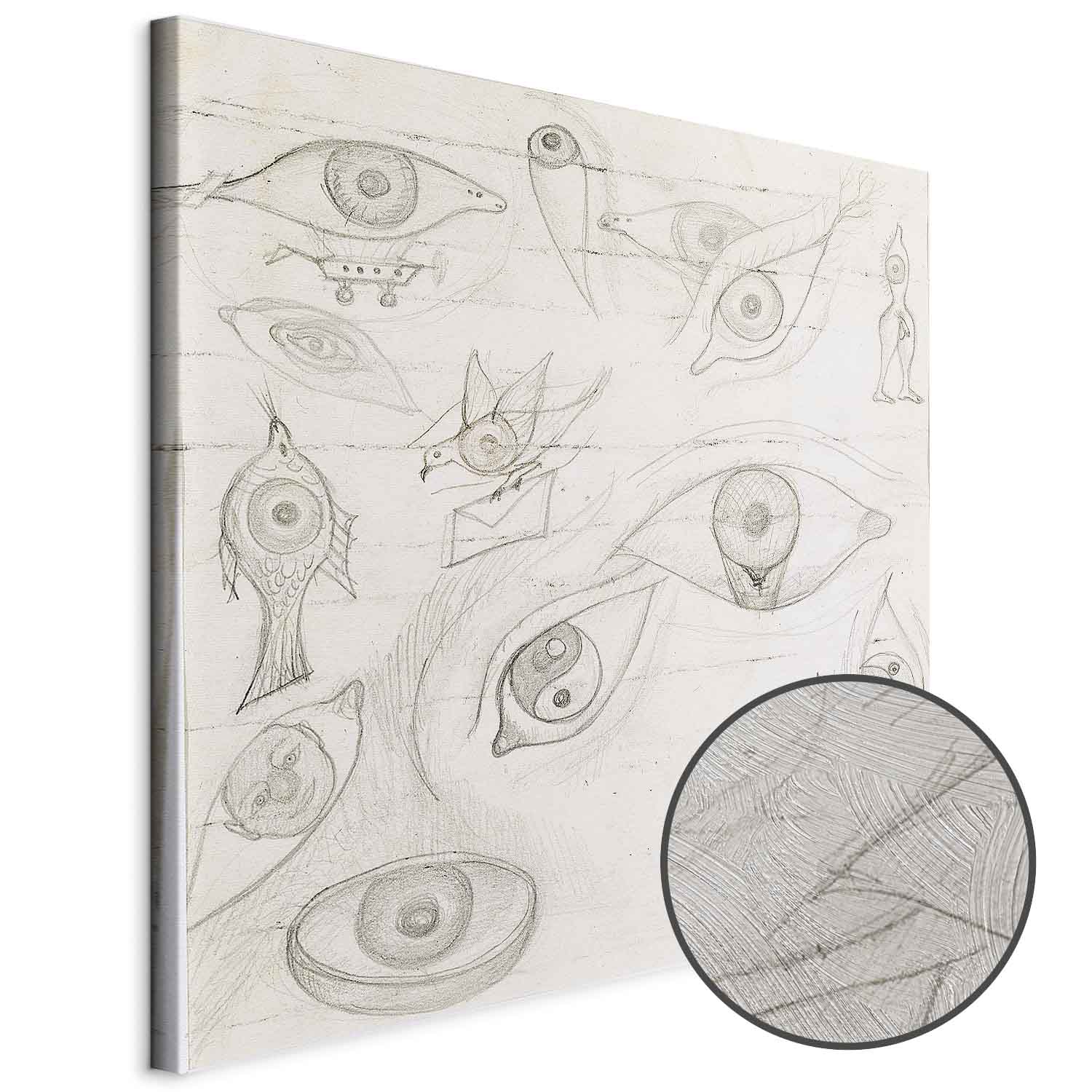 Leinwandbild - Frida Kahlo – Drawing of Eyes