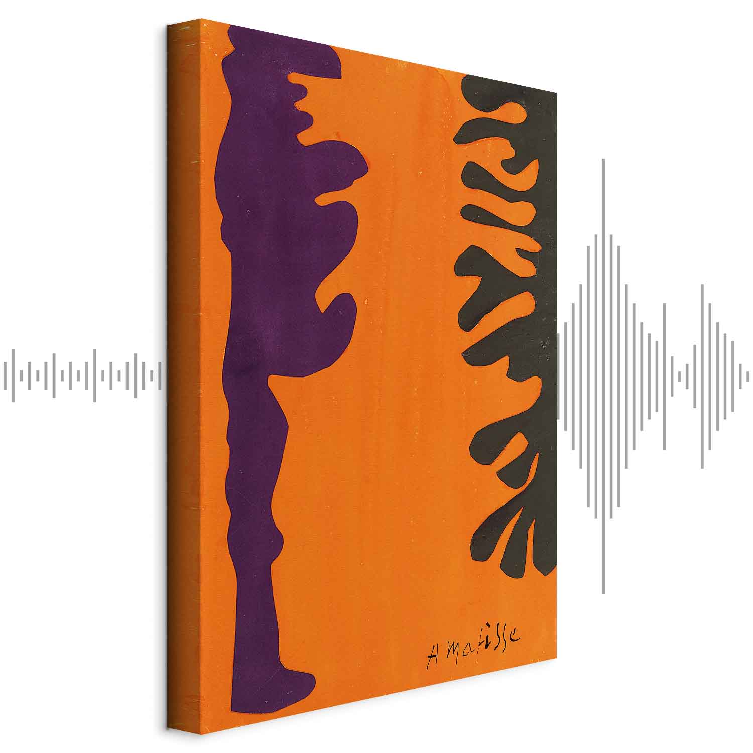 Leinwandbild - Henri Matisse – Black and Violet Arabesques on Orange