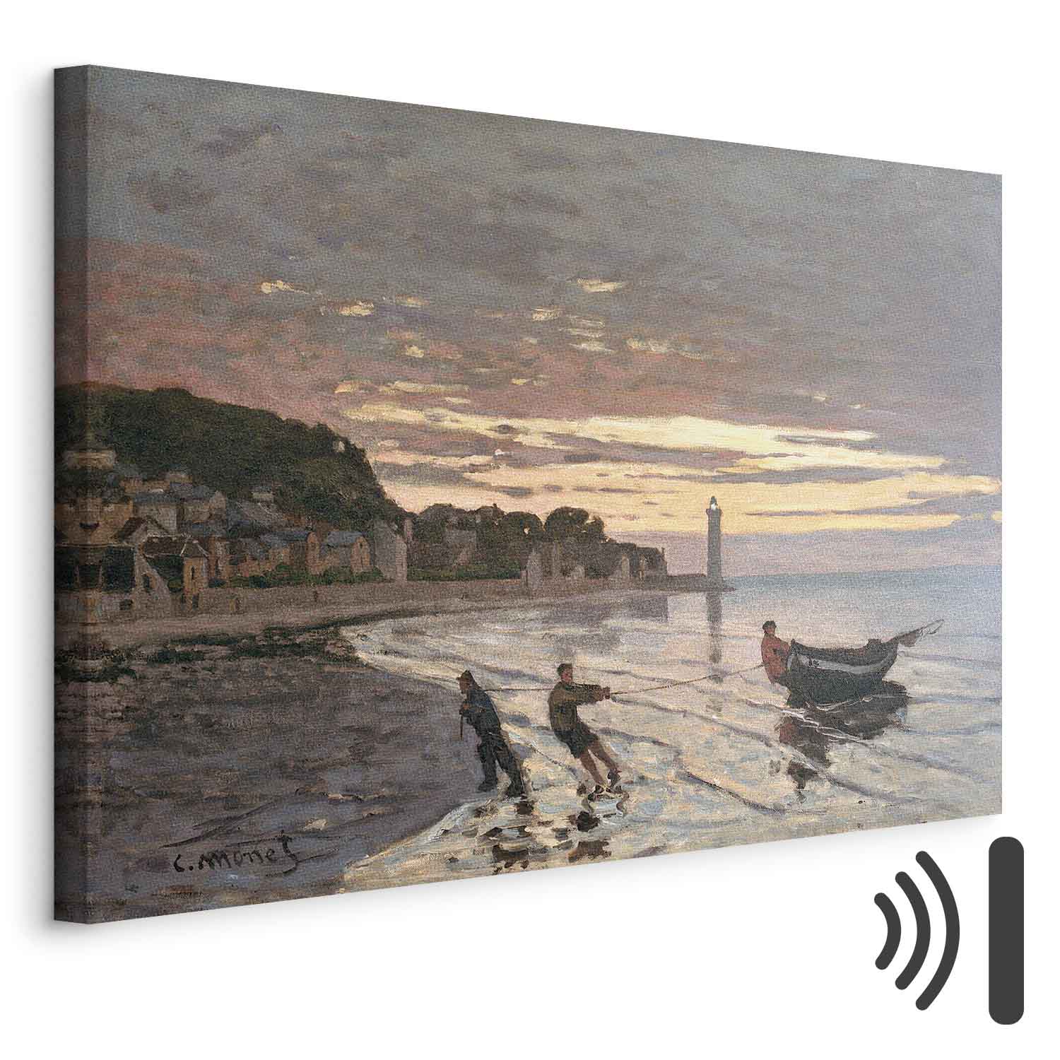 Leinwandbild - Claude Monet – Hauling a Boat Ashore, Honfleur