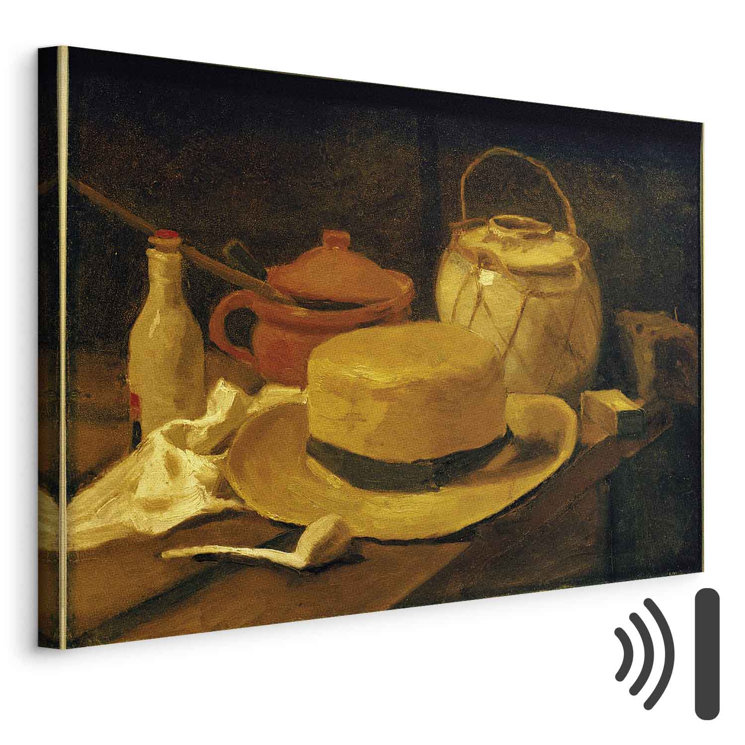 Leinwandbild - Vincent Van Gogh – Still life with yellow straw hat