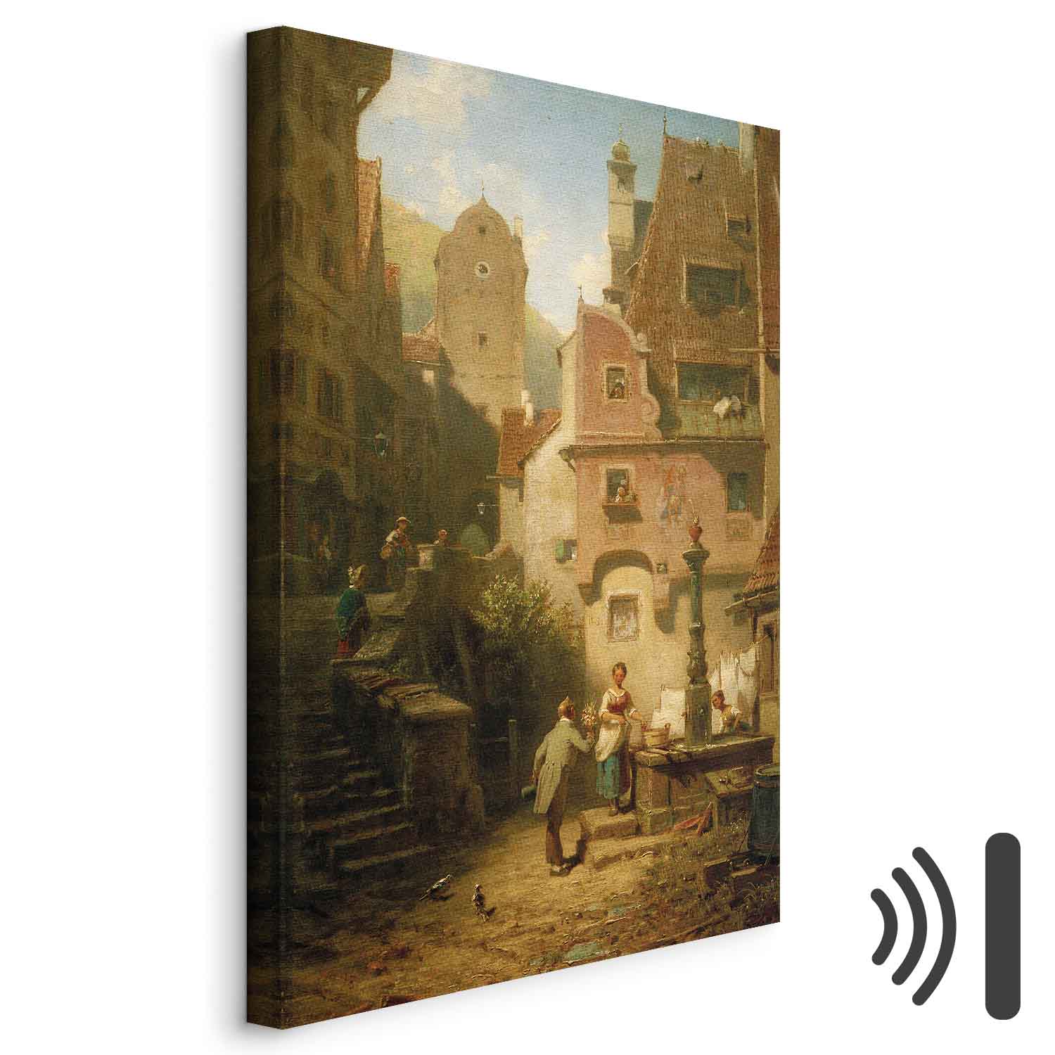 Leinwandbild - Carl Spitzweg – Well-Wisher Presenting Flowers