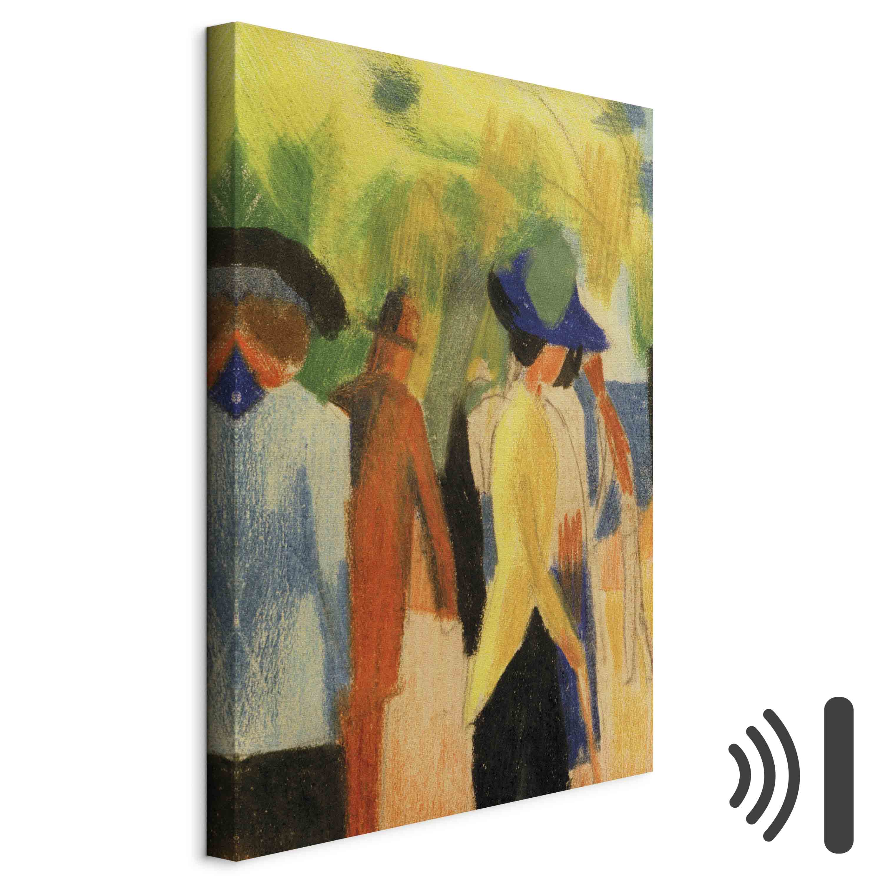 Leinwandbild - August Macke – Walker under trees (Walker in the park)
