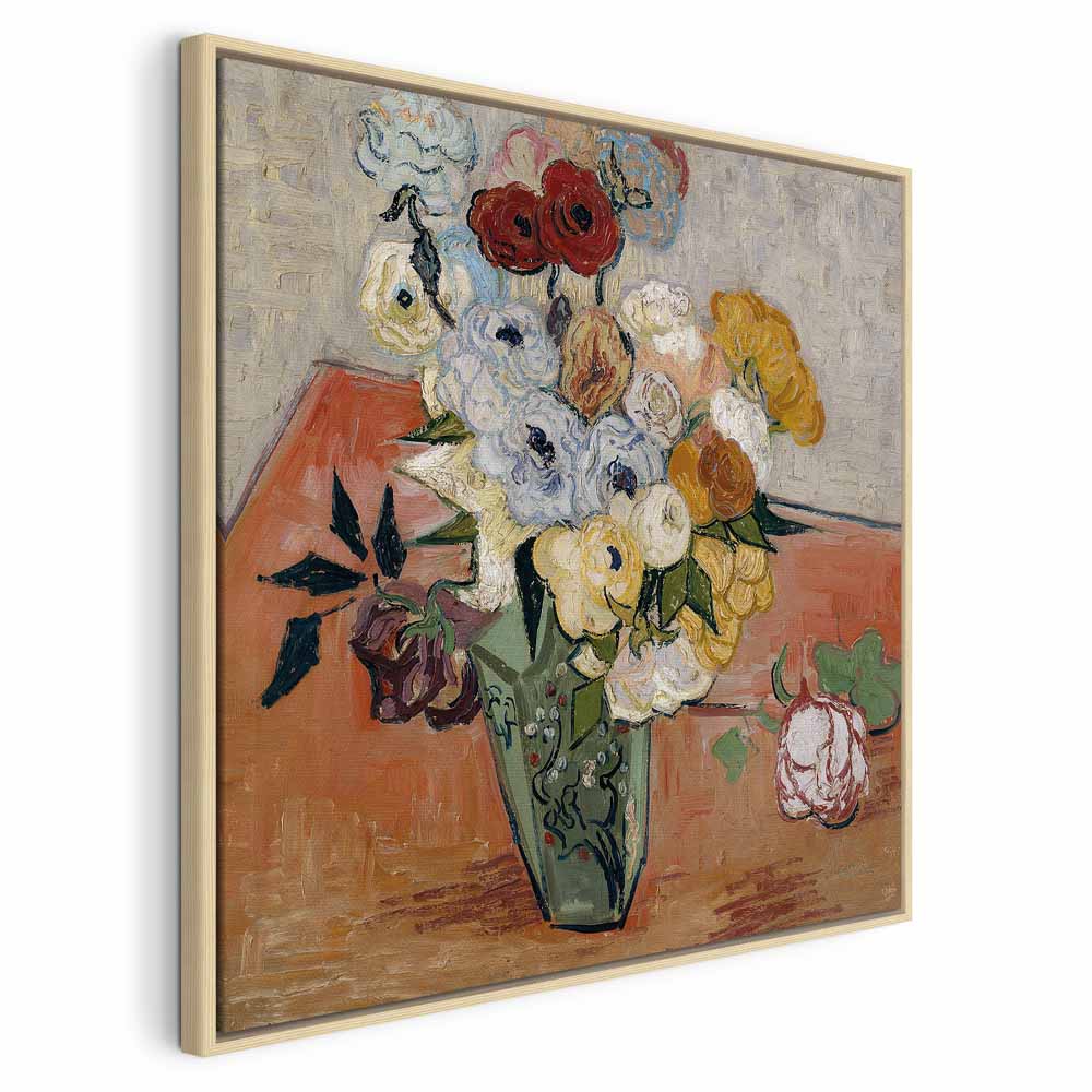 Leinwandbild - Vincent Van Gogh – Stilllife with Japanese vase, roses and anemones
