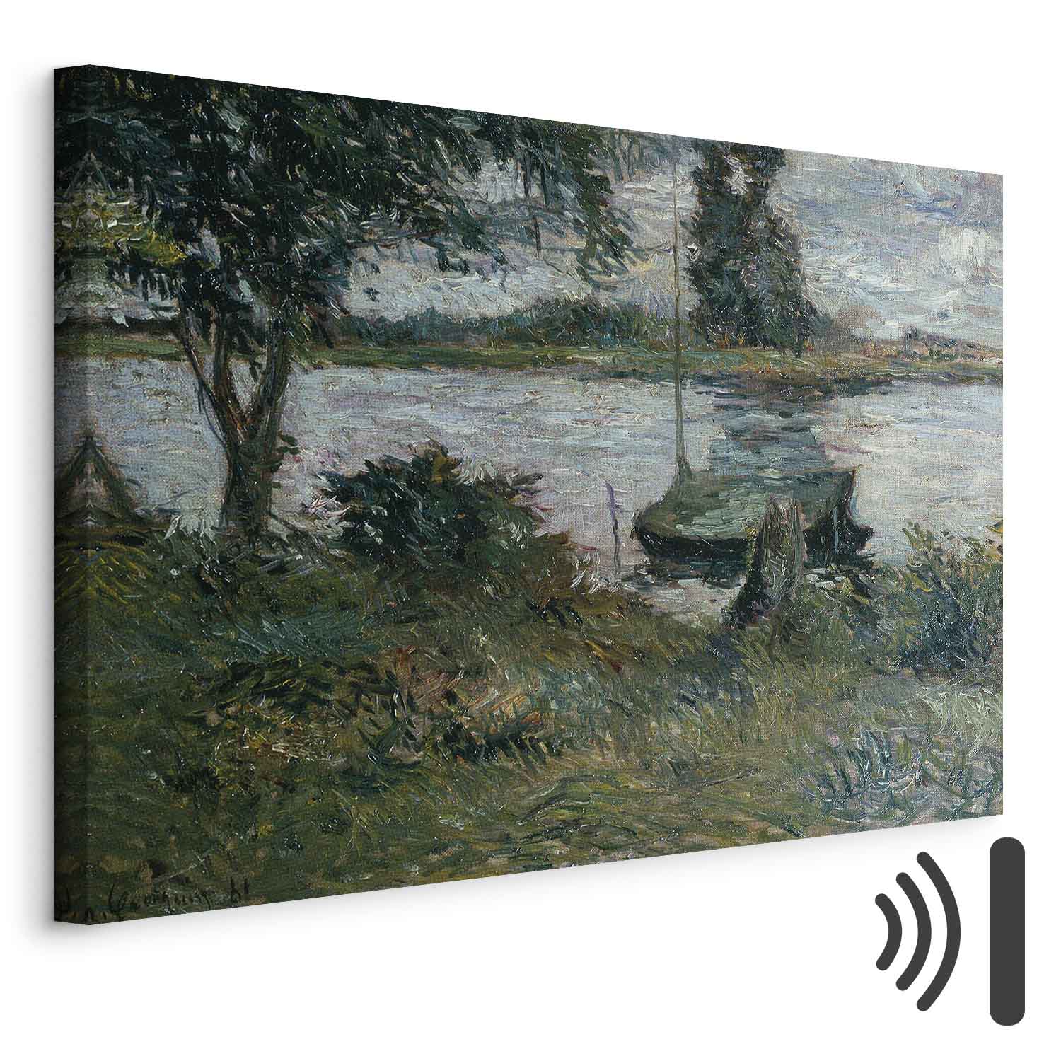Leinwandbild - Paul Gauguin – Flußufer