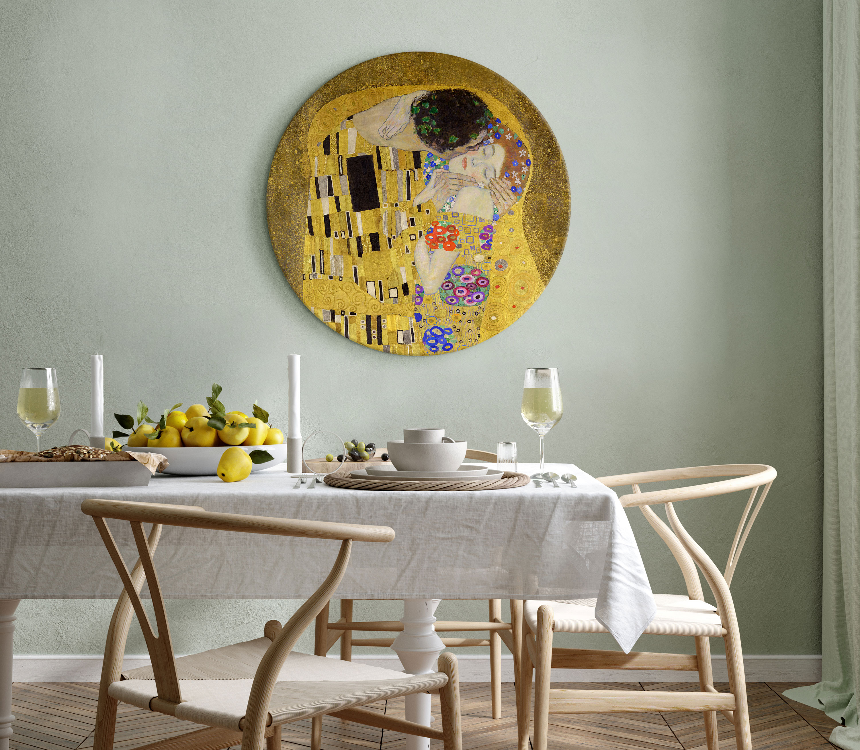 Rundes Bild - Gustav Klimt – Kiss