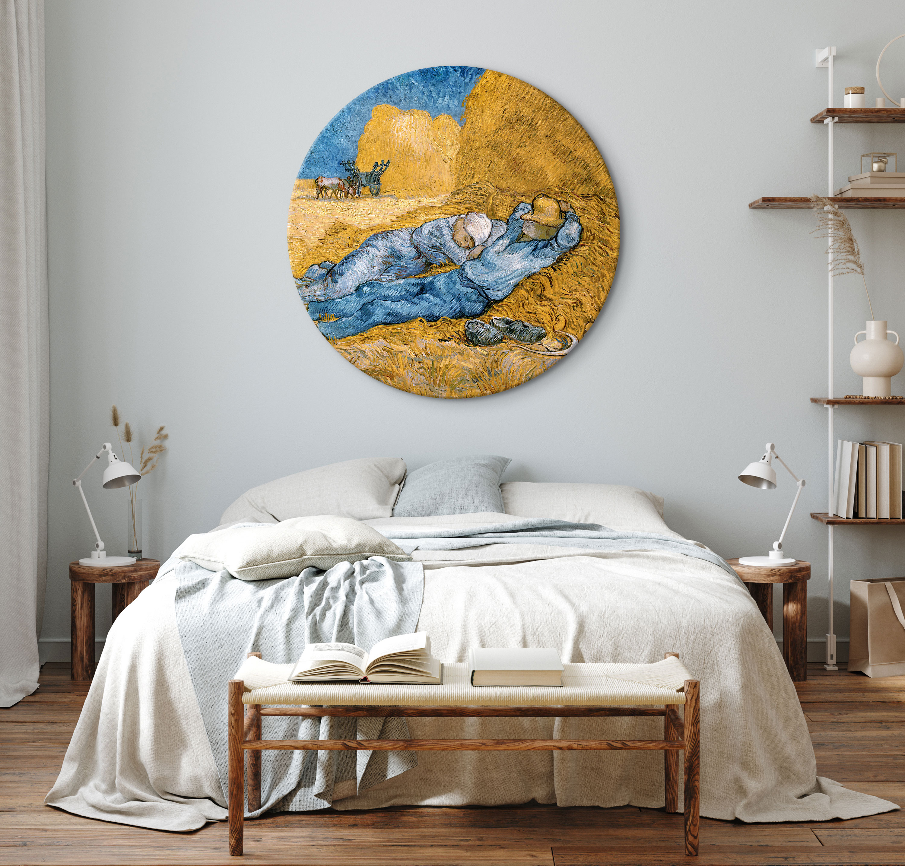 Rundes Bild - Vincent van Gogh – Noon: Rest from Work