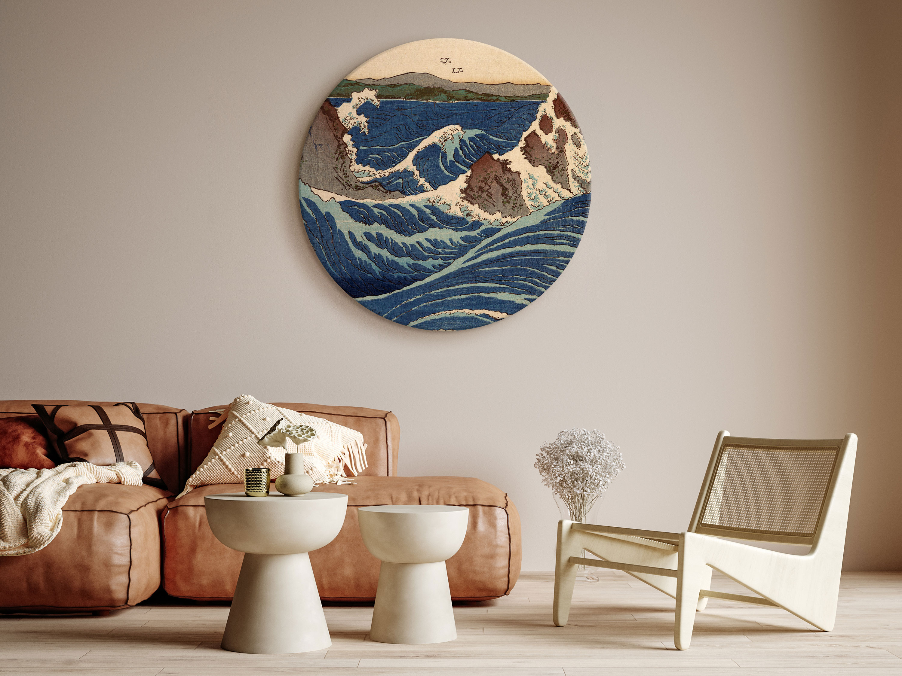 Rundes Bild - Utagawa Hiroshige – Naruto Whirlpool