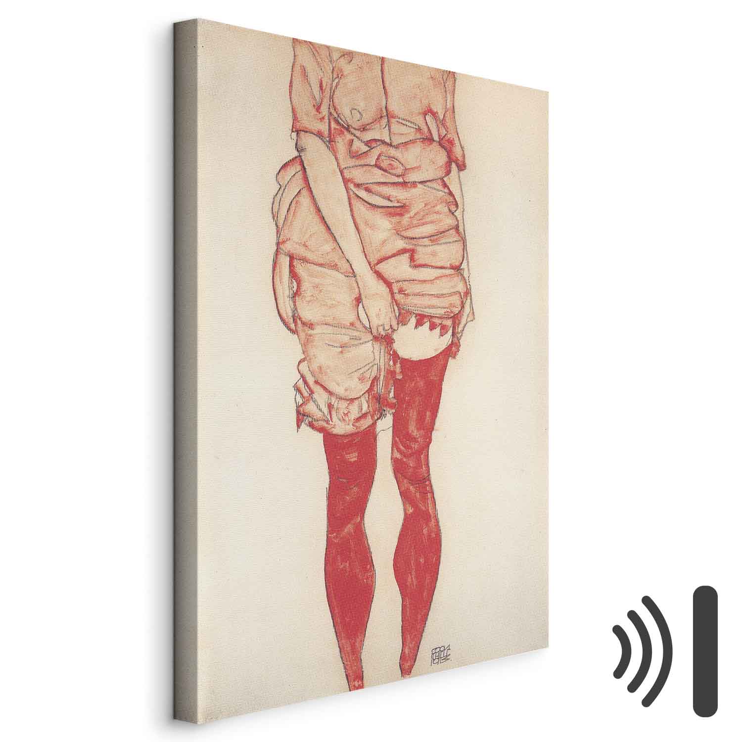 Leinwandbild - Egon Schiele – Standing Woman in Red