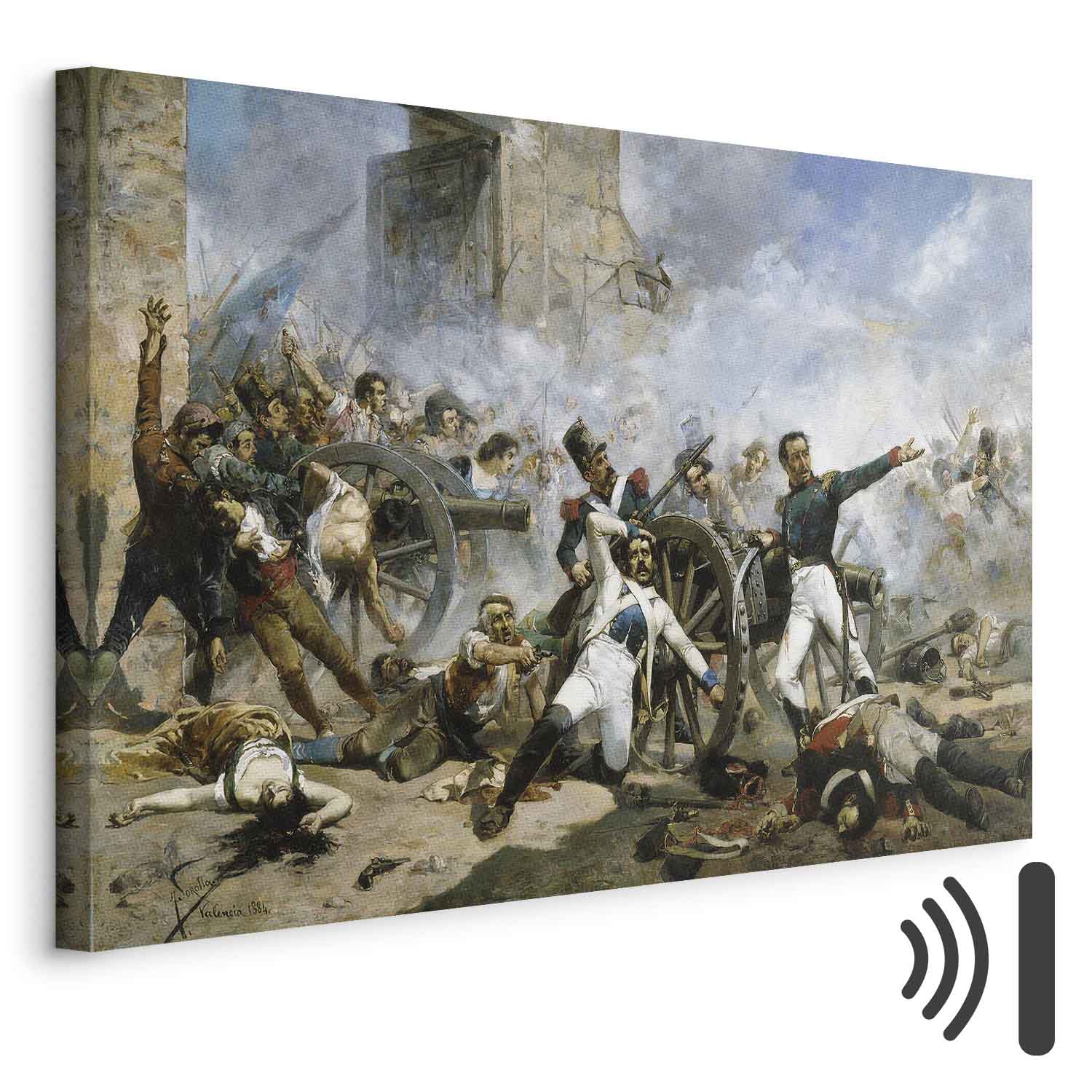 Leinwandbild - Joaquín Sorolla y Bastida – The death of Pedro Velarde y Santillán during the defence of the Monteleon Artillery Barracks