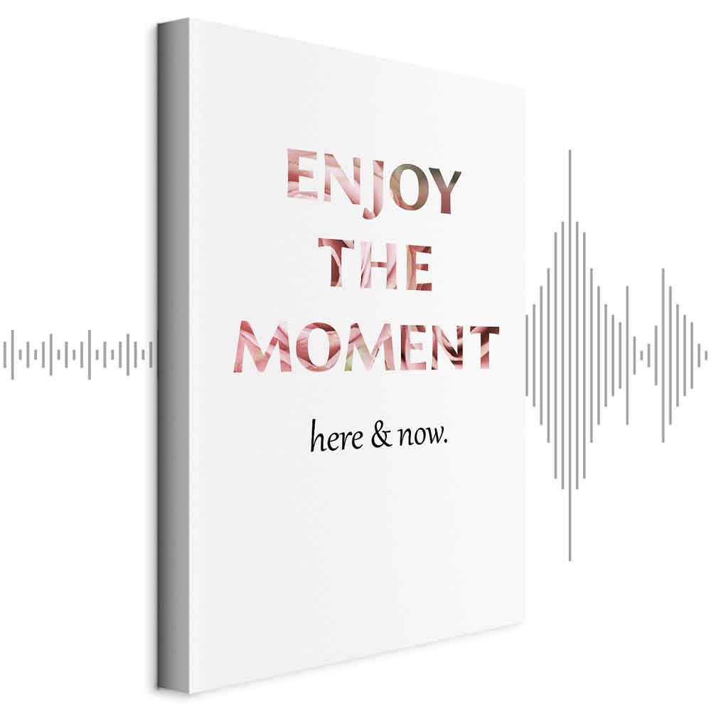 Leinwandbild - Unique Moment (1-part) - English Text on White Background