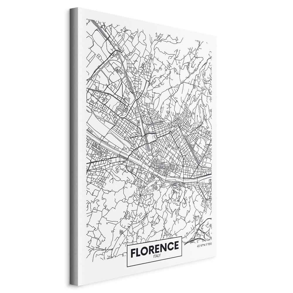 Leinwandbild - Florence Map (1 Part) Vertical