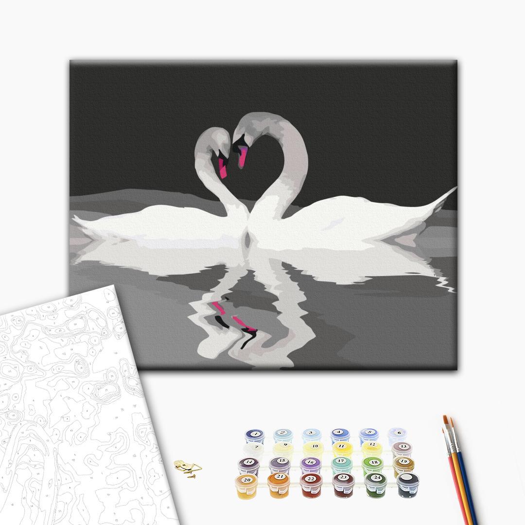 Malen nach Zahlen - Swan Couple