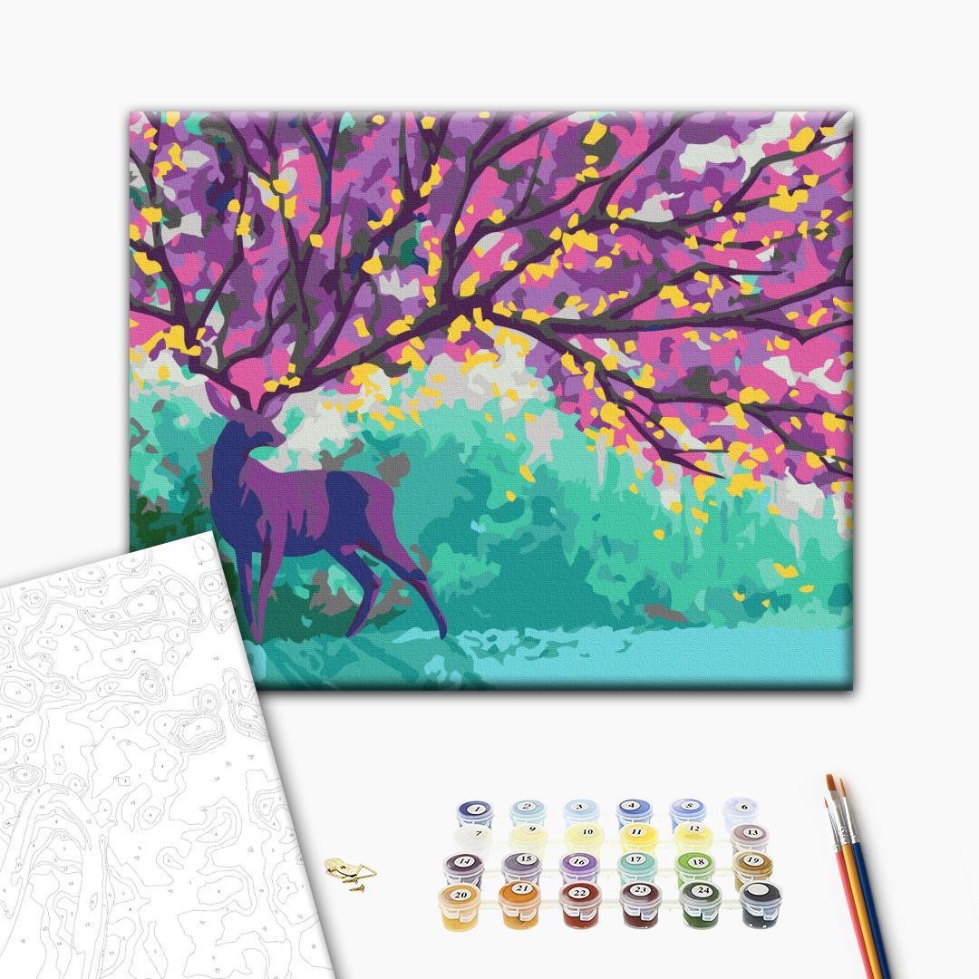 Malen nach Zahlen - Purple Deer