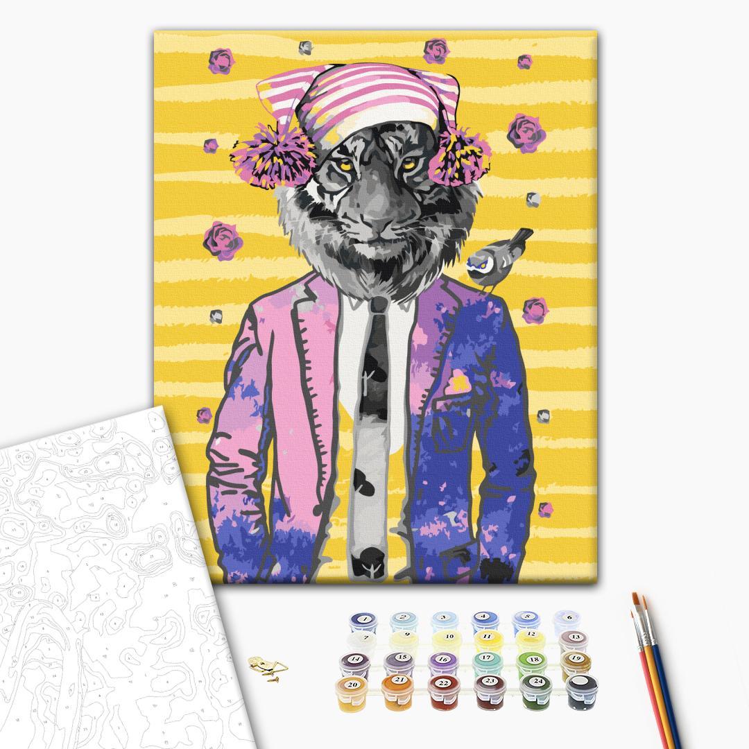 Malen nach Zahlen - Tiger in Hat