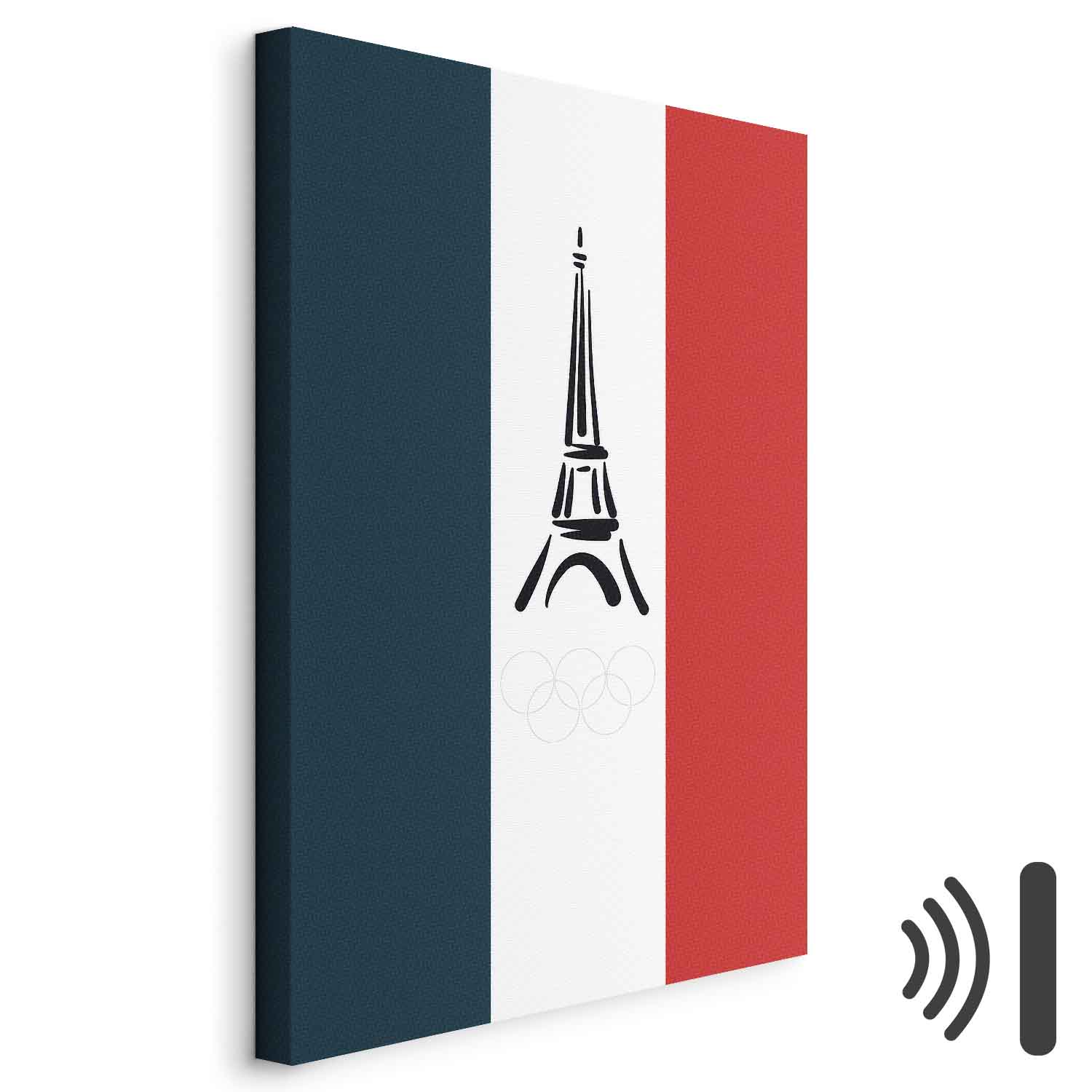 Leinwandbild - French Flag With Graphic Eiffel Tower