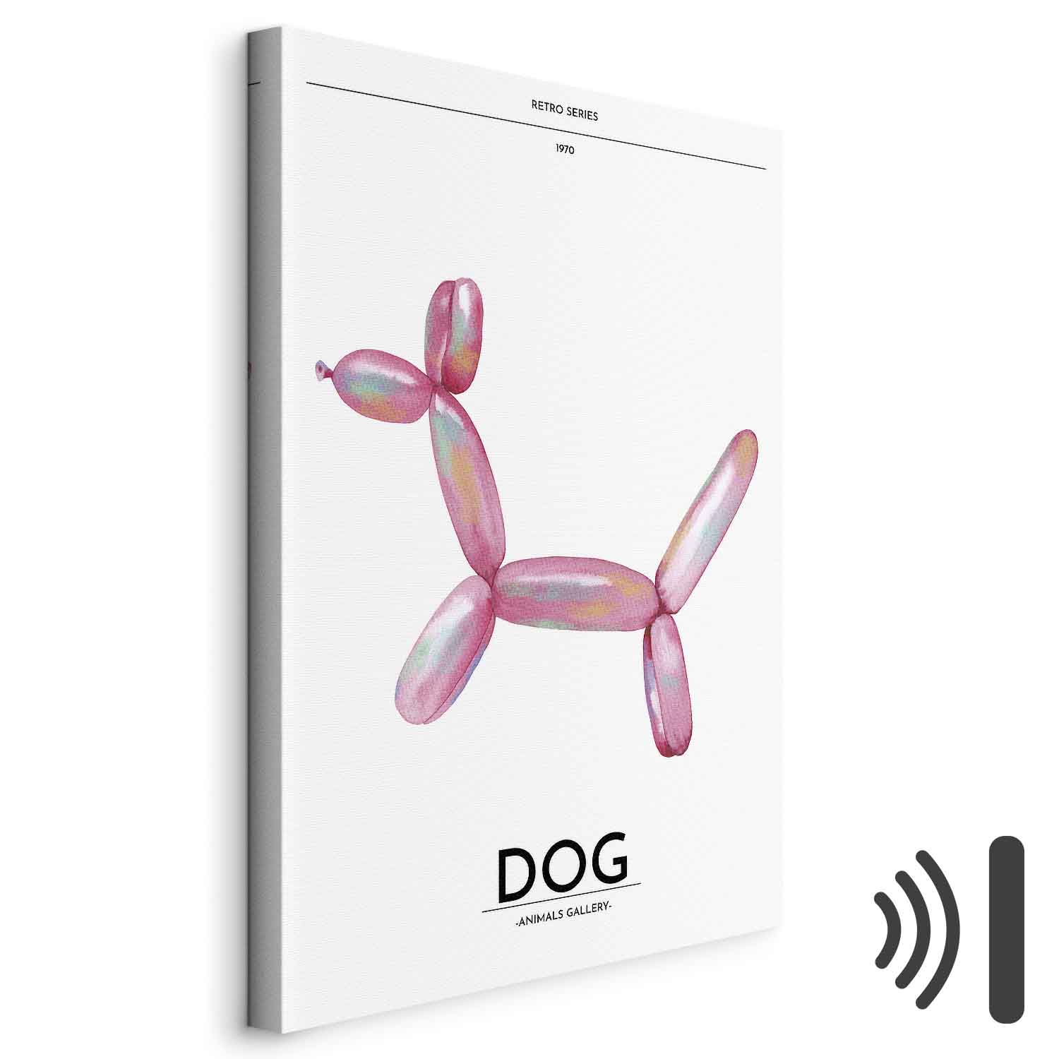 Leinwandbild - Holo-Dog - Colorful Dog in Retro Style
