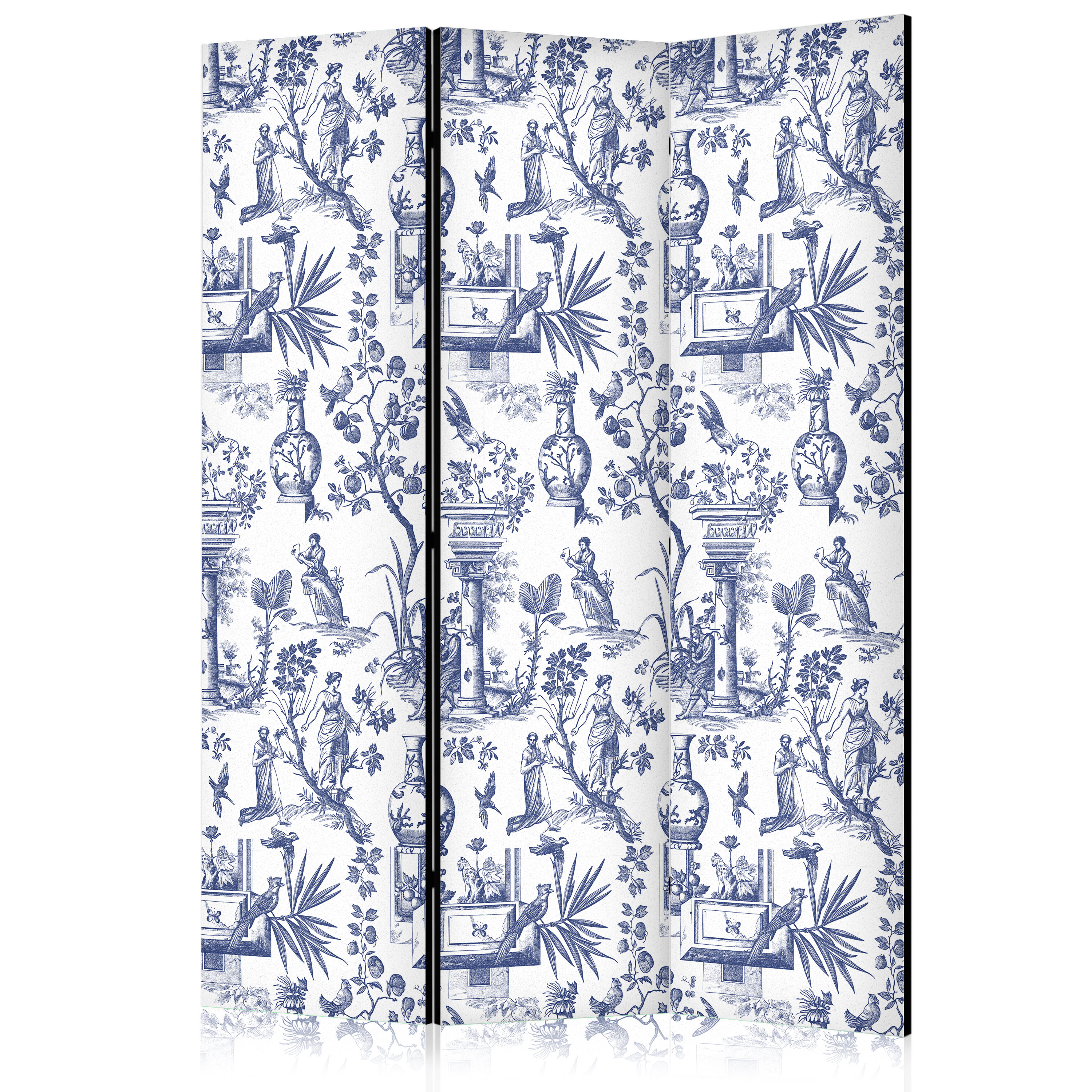 Paravent - Rome and Botany - Blue Pattern with a Greek and Plant Motif